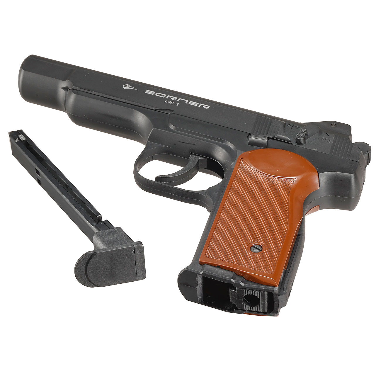 Borner APS-S CO2 Luftpistole Kal. 4,5mm BB Non-BlowBack schwarz Bild 7