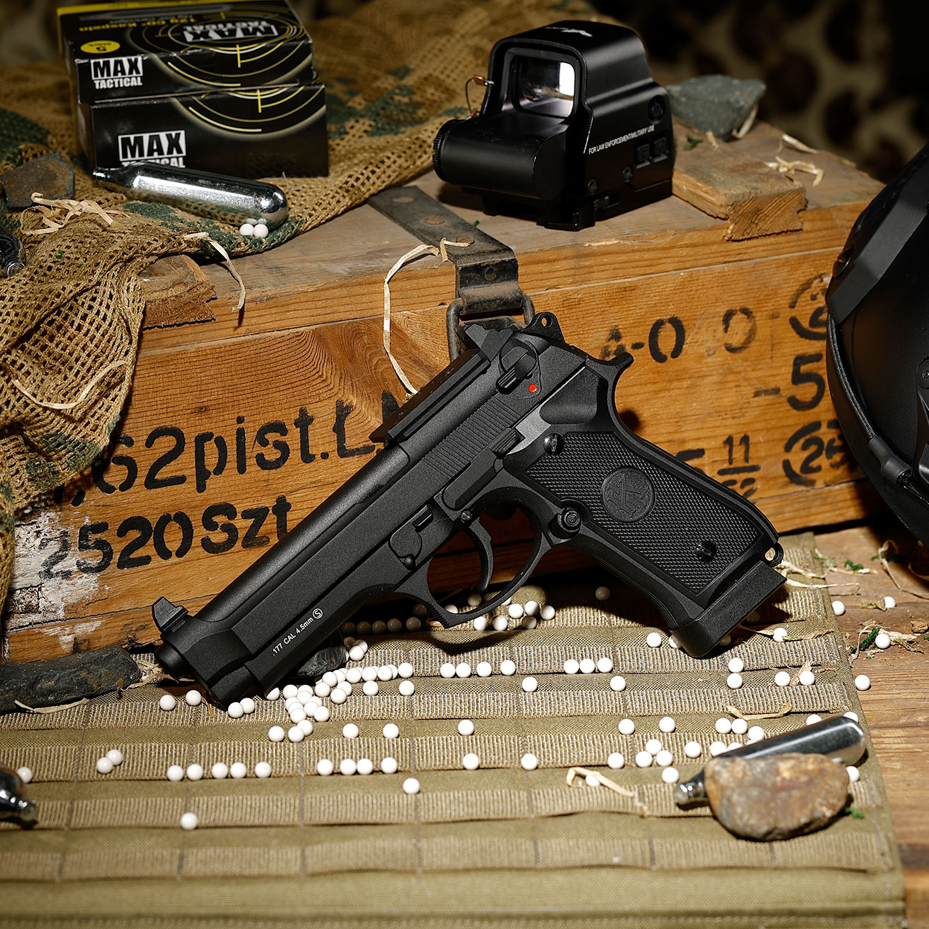 KLI M92 Optic Ready CO2 Luftpistole Kal. 4,5 mm BB Vollmetall Blowback schwarz Bild 1