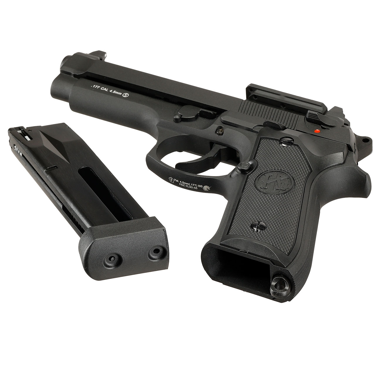 KLI M92 Optic Ready CO2 Luftpistole Kal. 4,5 mm BB Vollmetall Blowback schwarz Bild 7