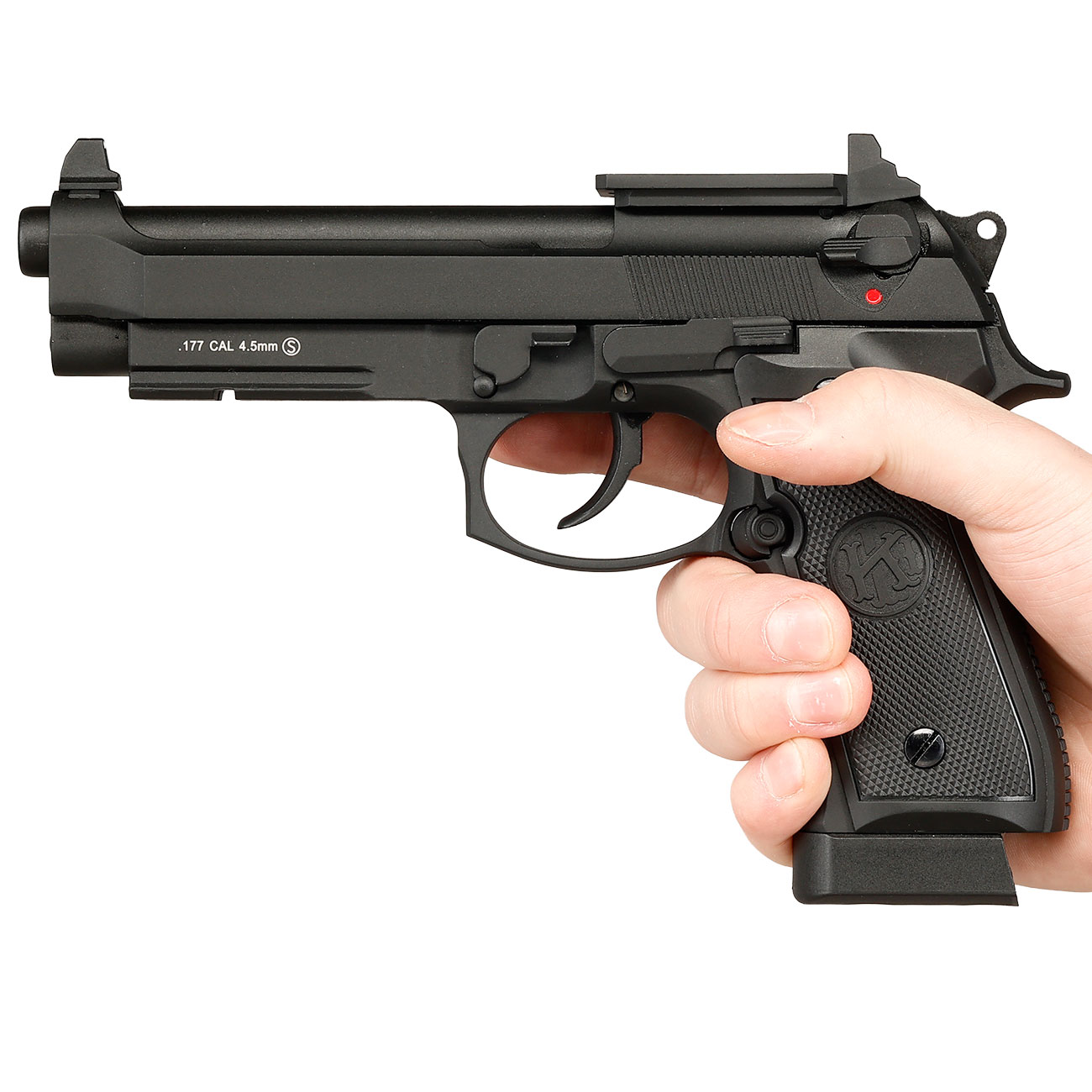 KLI M92A1 Optic Ready CO2 Luftpistole Kal. 4,5 mm BB Vollmetall Blowback schwarz Bild 3
