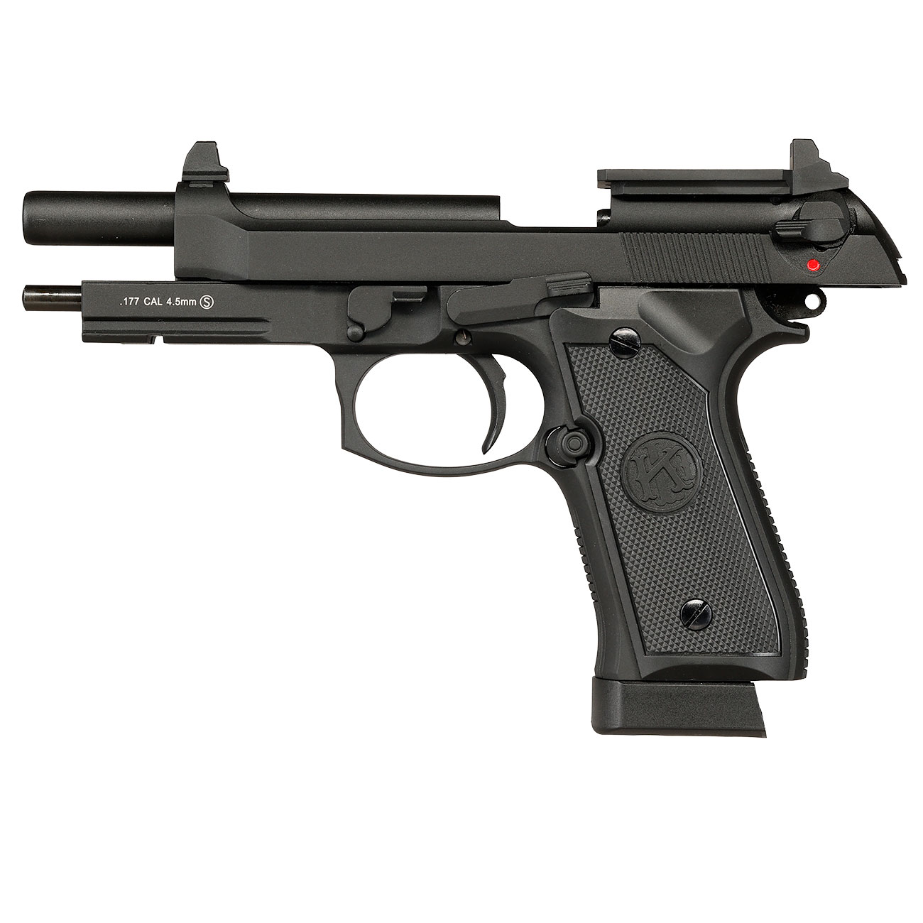KLI M92A1 Optic Ready CO2 Luftpistole Kal. 4,5 mm BB Vollmetall Blowback schwarz Bild 4