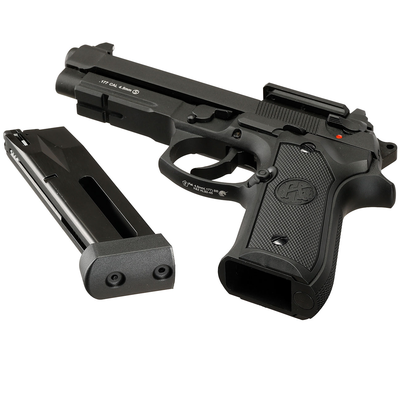 KLI M92A1 Optic Ready CO2 Luftpistole Kal. 4,5 mm BB Vollmetall Blowback schwarz Bild 7