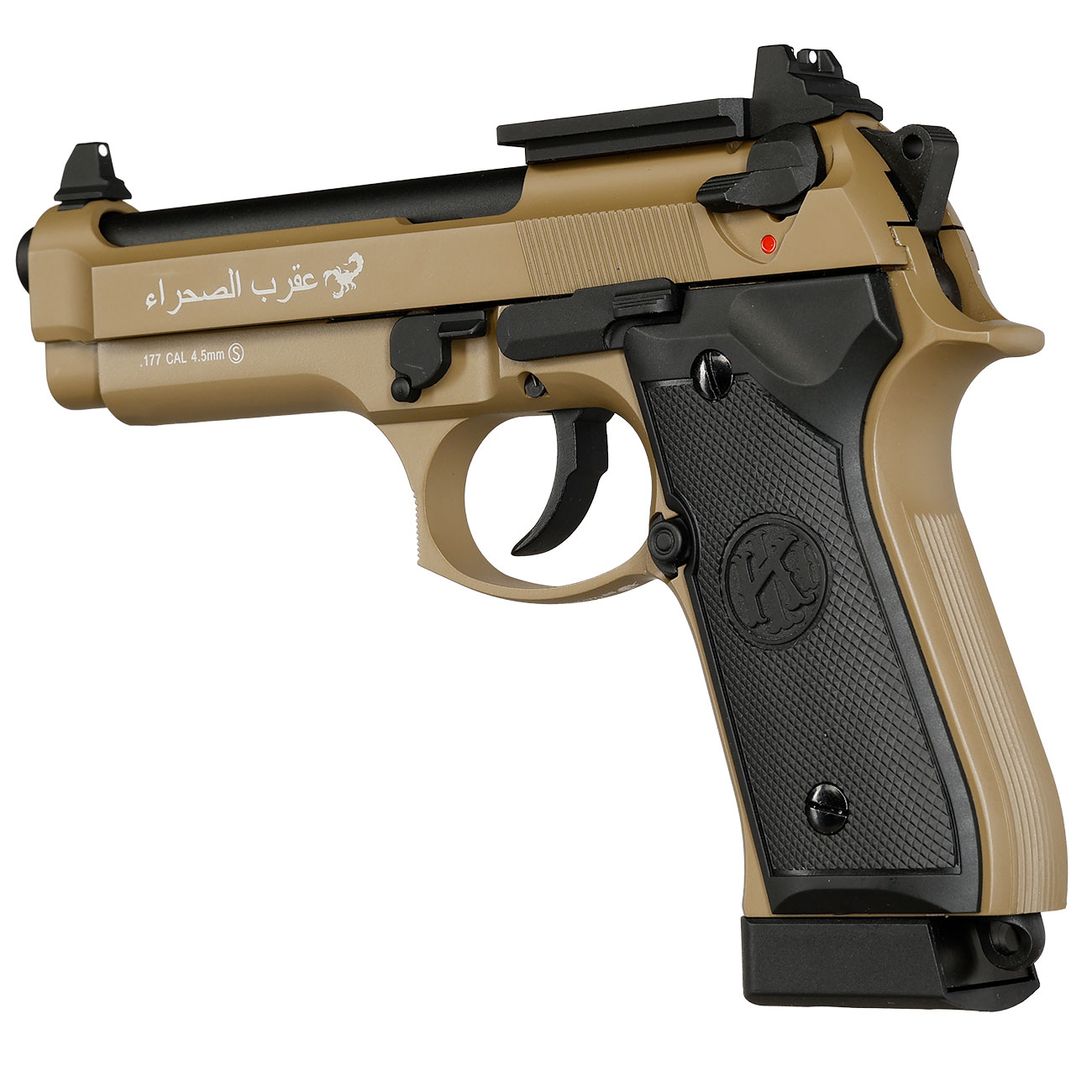 KLI M92 Optic Ready Sahara LE CO2 Luftpistole Kal. 4,5 mm BB Vollmetall Blowback Desert Tan Bild 10