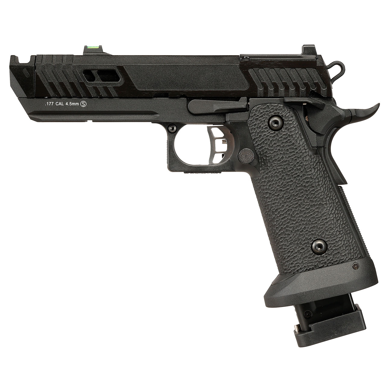 KLI Hi-Capa 4.3 Dark Viper Optic Ready CO2 Luftpistole Kal. 4,5 mm BB Blowback Vollmetall Blackout schwarz