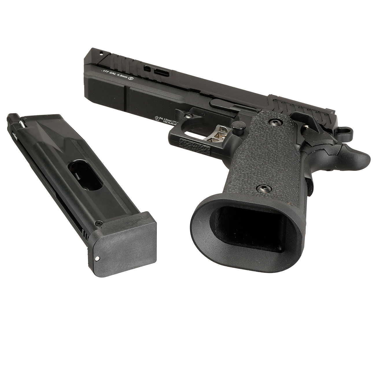 KLI Hi-Capa 4.3 Dark Viper Optic Ready CO2 Luftpistole Kal. 4,5 mm BB Blowback Vollmetall Blackout schwarz Bild 7