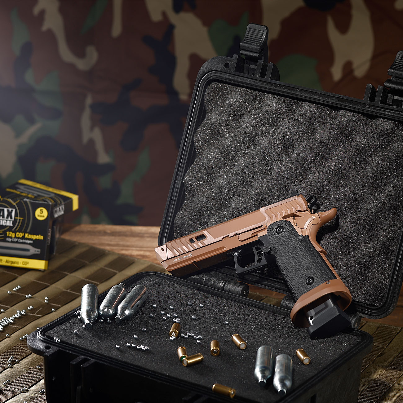 KLI Hi-Capa 4.3 Sahara Viper Optic Ready CO2 Luftpistole Kal. 4,5 mm BB Blowback Vollmetall Desert Tan Bild 1