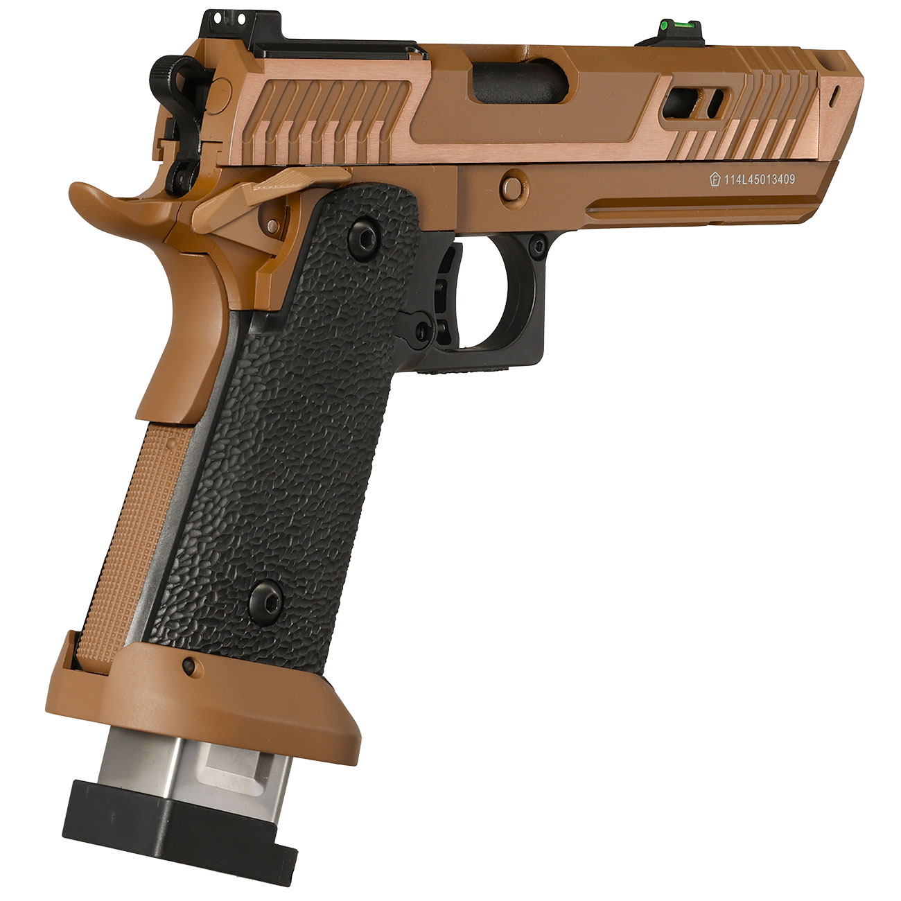 KLI Hi-Capa 4.3 Sahara Viper Optic Ready CO2 Luftpistole Kal. 4,5 mm BB Blowback Vollmetall Desert Tan Bild 6