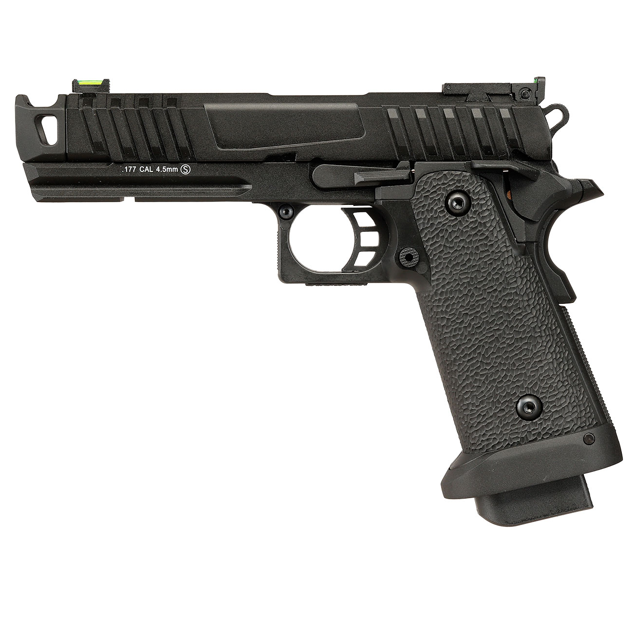 KLI Hi-Capa 4.3 Troika MK1 CO2 Luftpistole Kal. 4,5 mm BB Vollmetall Blowback schwarz