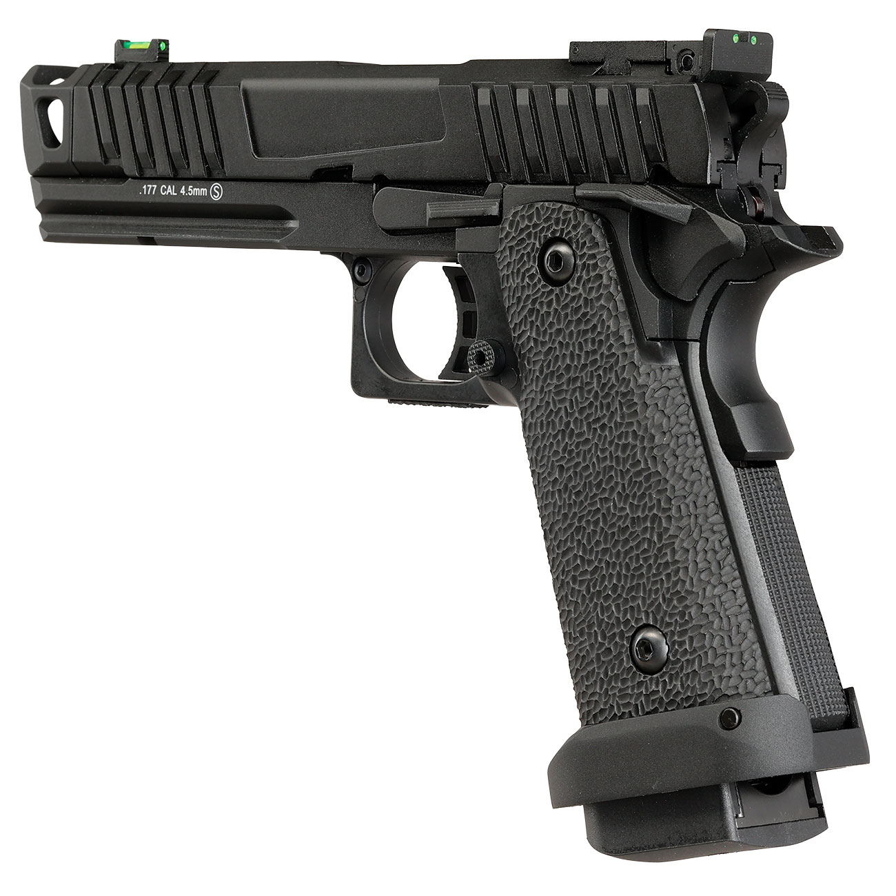 KLI Hi-Capa 4.3 Troika MK1 CO2 Luftpistole Kal. 4,5 mm BB Vollmetall Blowback schwarz Bild 10