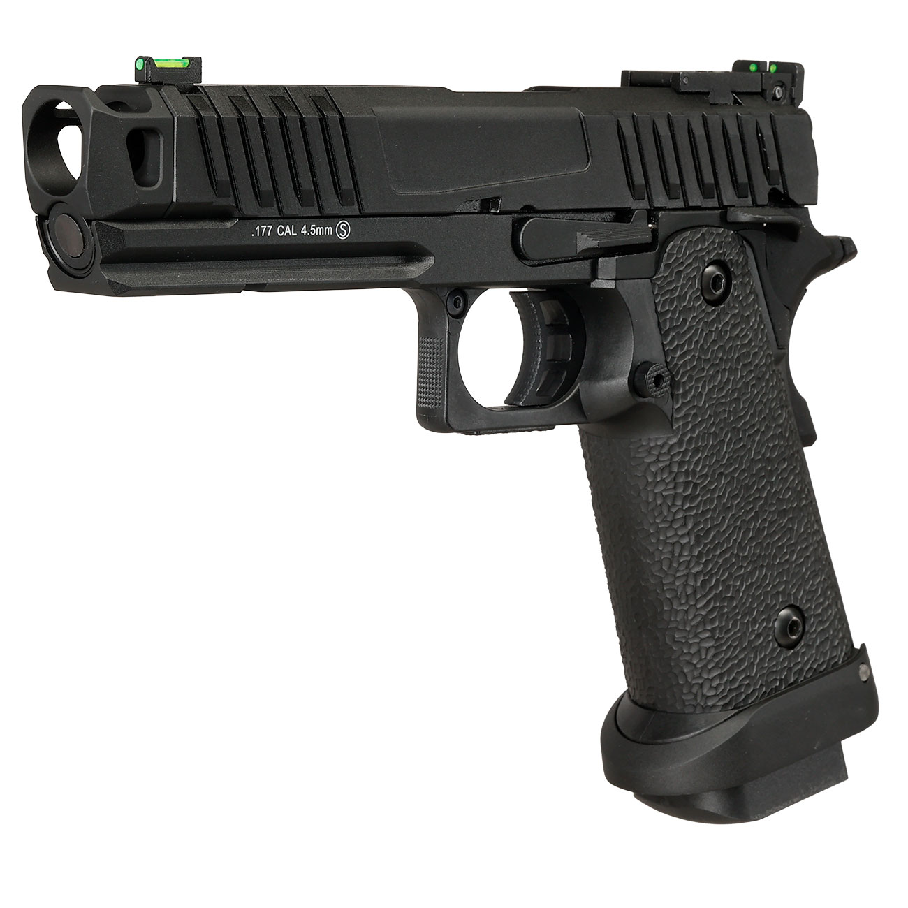 KLI Hi-Capa 4.3 Troika MK1 CO2 Luftpistole Kal. 4,5 mm BB Vollmetall Blowback schwarz Bild 2