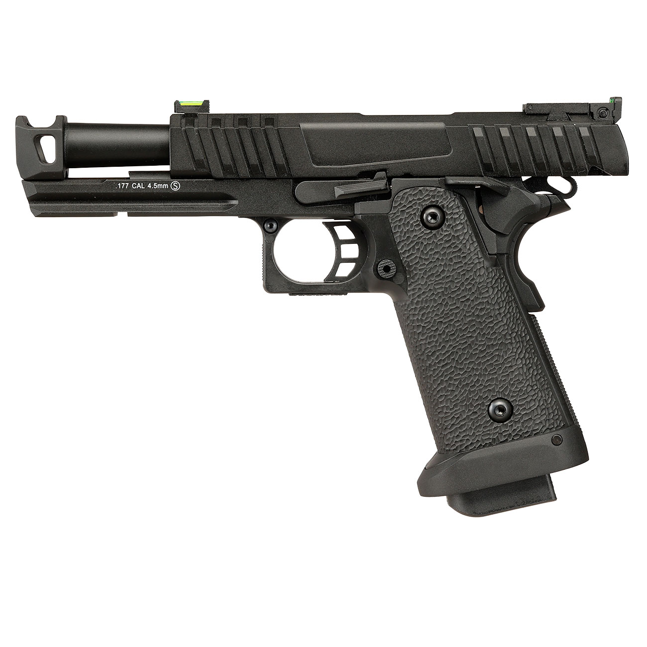KLI Hi-Capa 4.3 Troika MK1 CO2 Luftpistole Kal. 4,5 mm BB Vollmetall Blowback schwarz Bild 4