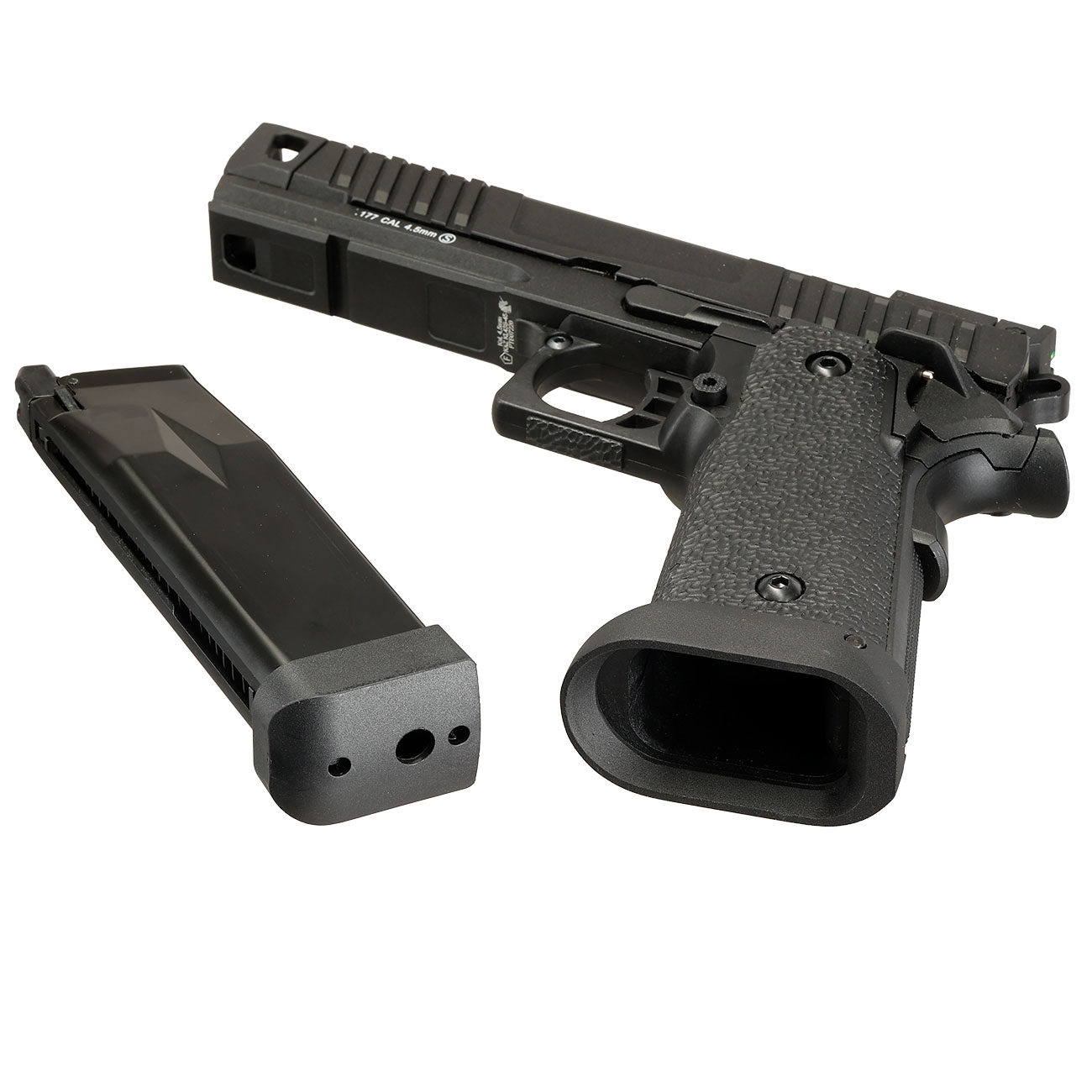 KLI Hi-Capa 4.3 Troika MK1 CO2 Luftpistole Kal. 4,5 mm BB Vollmetall Blowback schwarz Bild 7