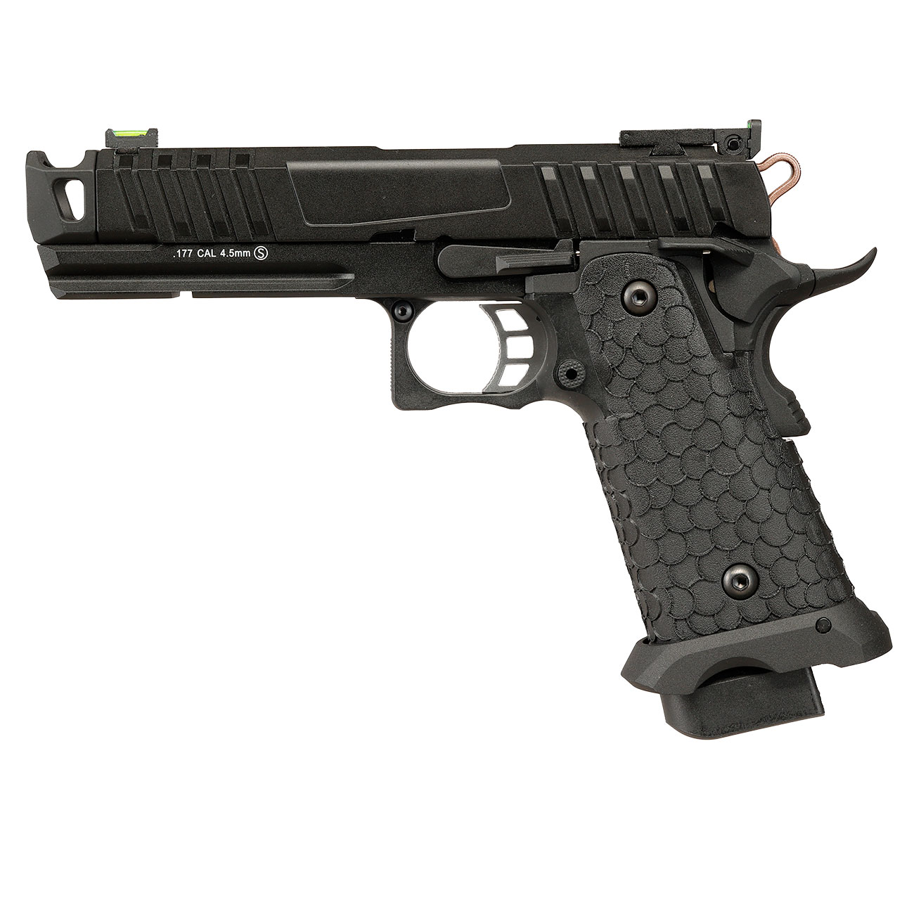 KLI Hi-Capa 4.3 Troika MK2 CO2 Luftpistole Kal. 4,5 mm BB Vollmetall Blowback schwarz