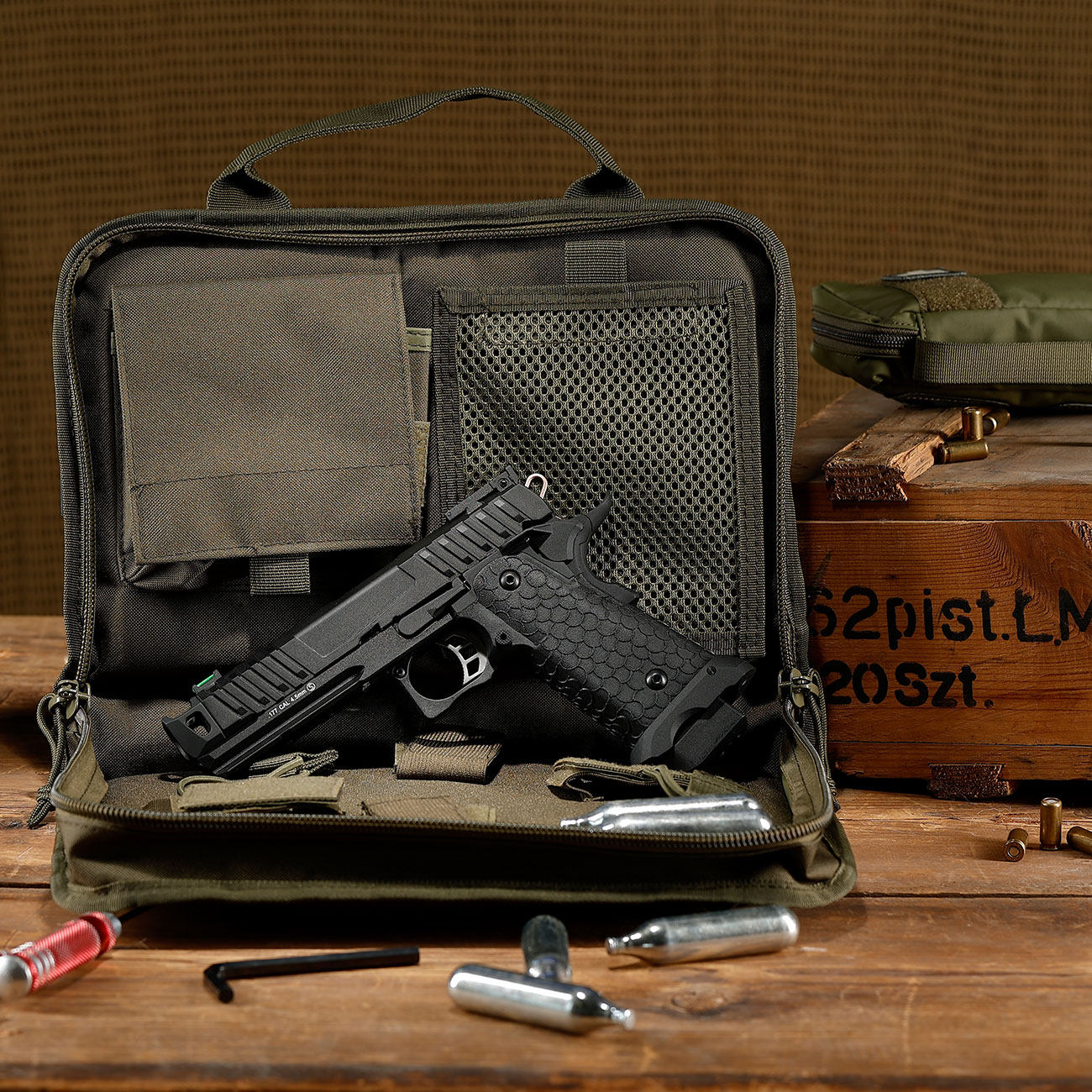 KLI Hi-Capa 4.3 Troika MK2 CO2 Luftpistole Kal. 4,5 mm BB Vollmetall Blowback schwarz Bild 1