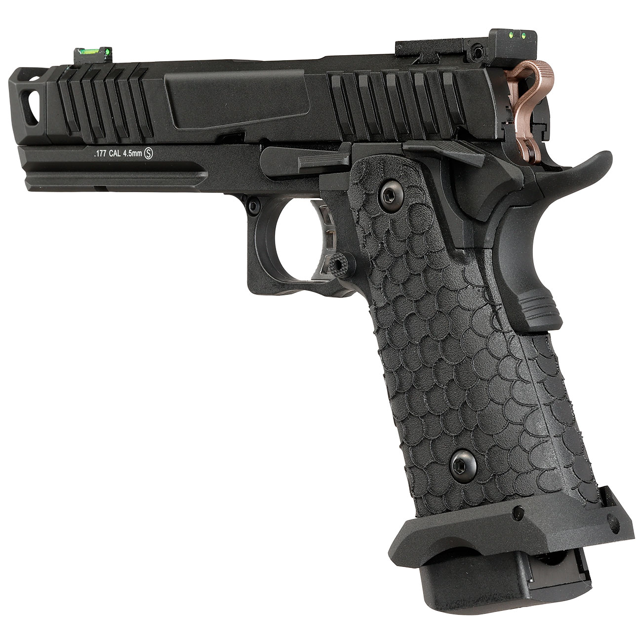 KLI Hi-Capa 4.3 Troika MK2 CO2 Luftpistole Kal. 4,5 mm BB Vollmetall Blowback schwarz Bild 10