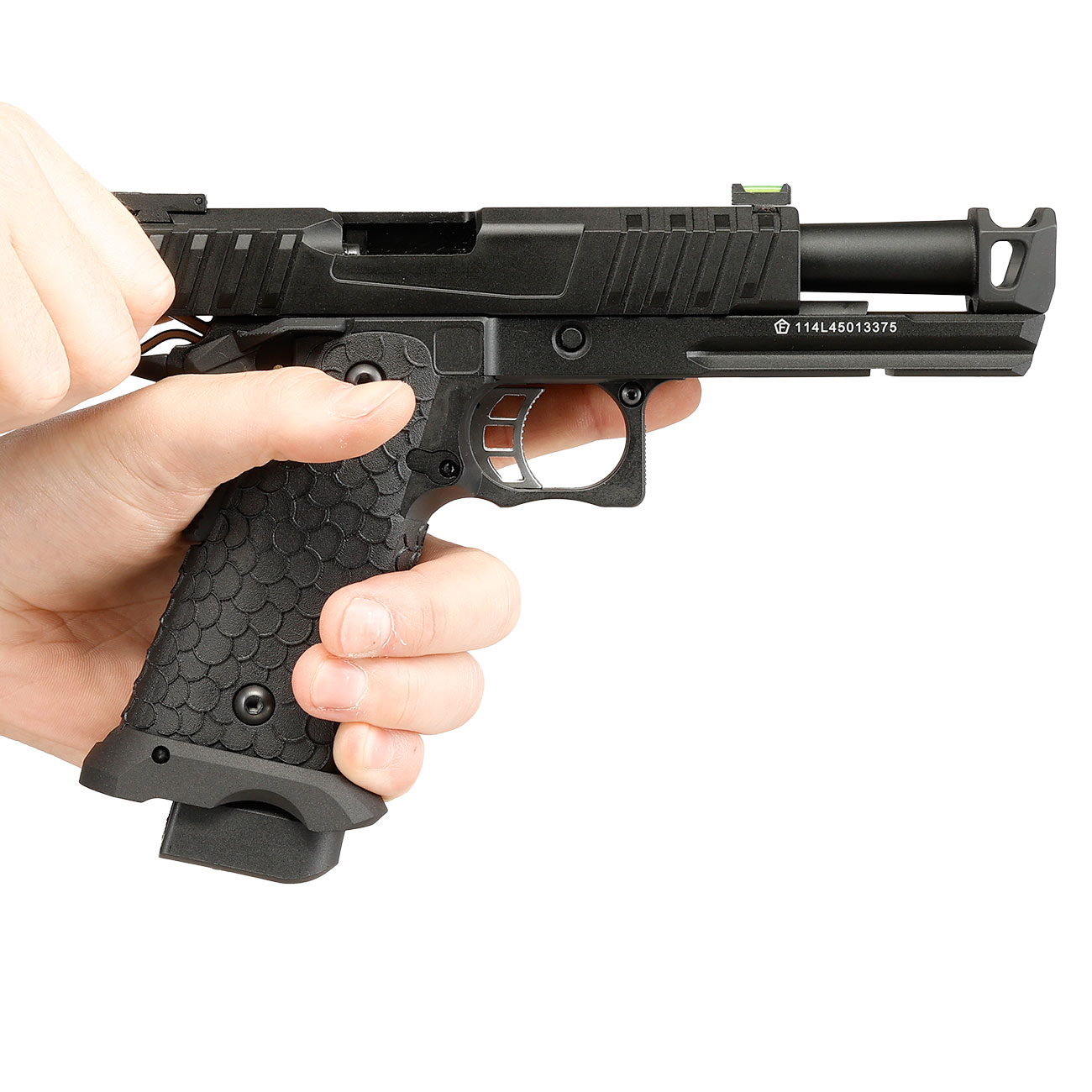 KLI Hi-Capa 4.3 Troika MK2 CO2 Luftpistole Kal. 4,5 mm BB Vollmetall Blowback schwarz Bild 11