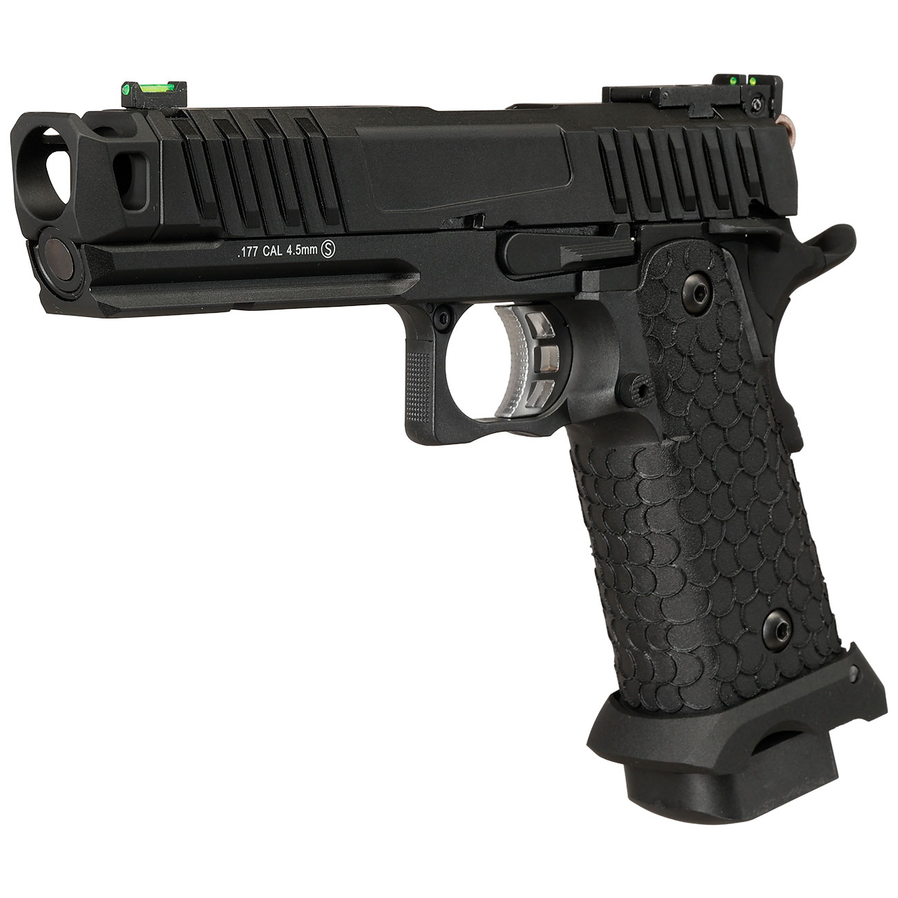 KLI Hi-Capa 4.3 Troika MK2 CO2 Luftpistole Kal. 4,5 mm BB Vollmetall Blowback schwarz Bild 2