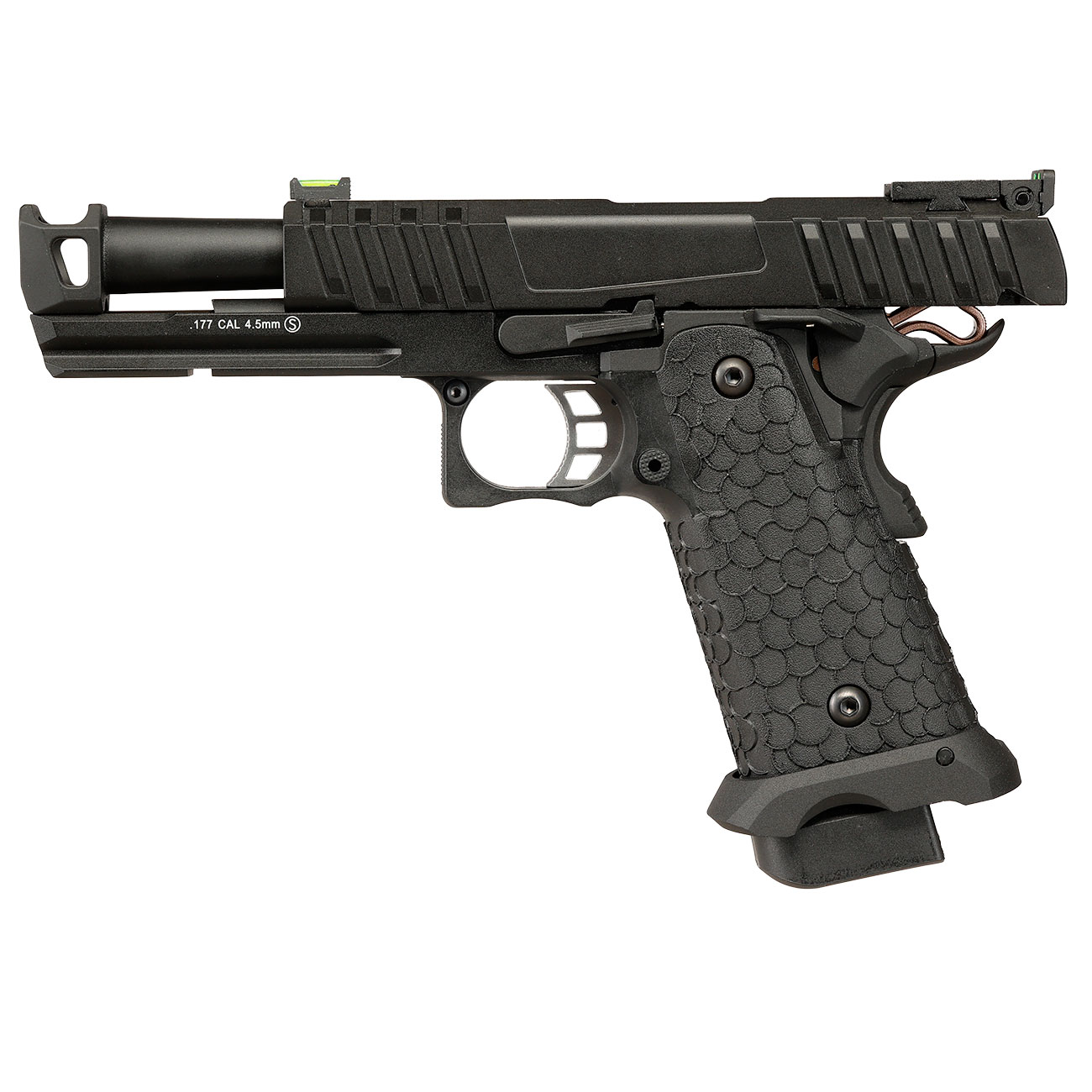 KLI Hi-Capa 4.3 Troika MK2 CO2 Luftpistole Kal. 4,5 mm BB Vollmetall Blowback schwarz Bild 4