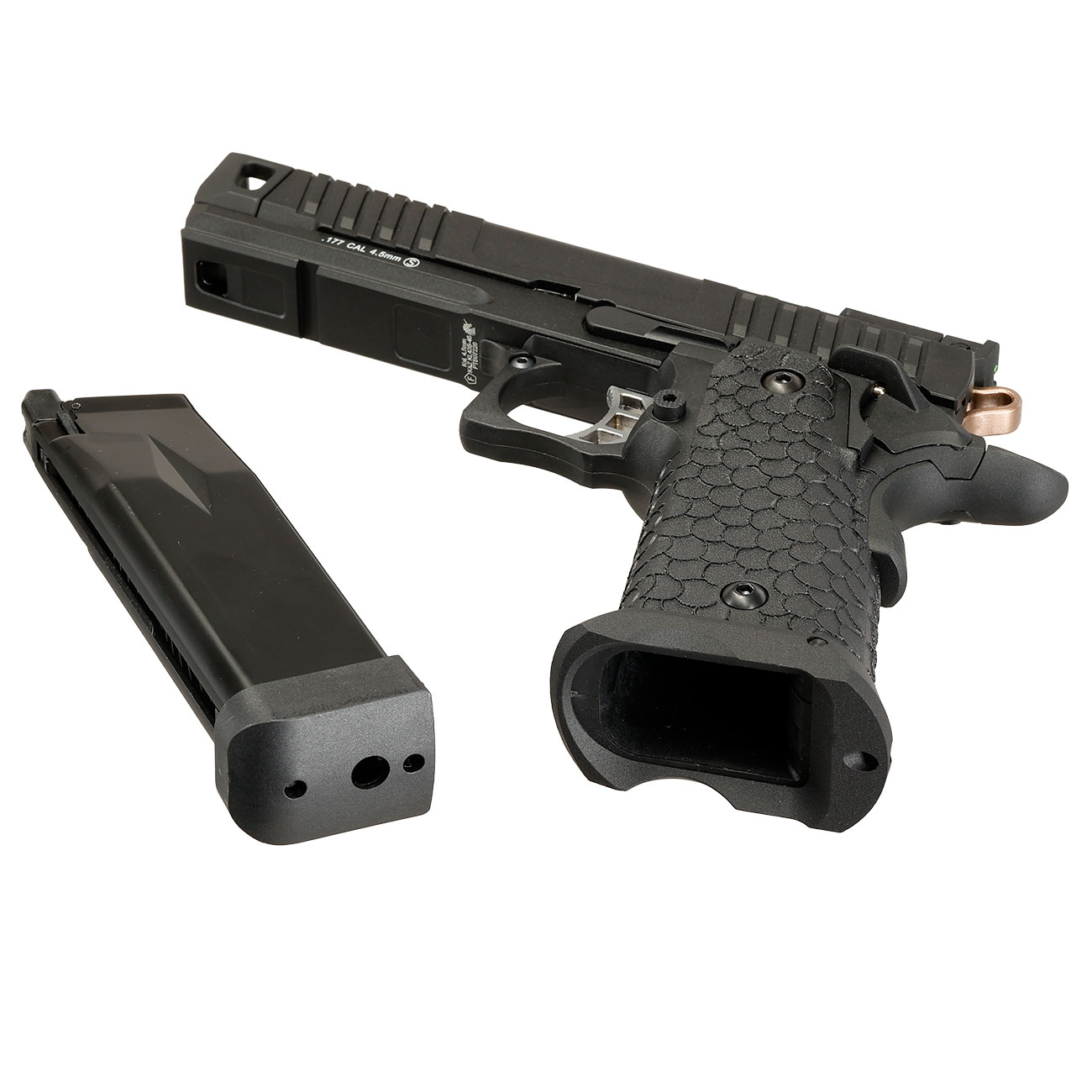 KLI Hi-Capa 4.3 Troika MK2 CO2 Luftpistole Kal. 4,5 mm BB Vollmetall Blowback schwarz Bild 7