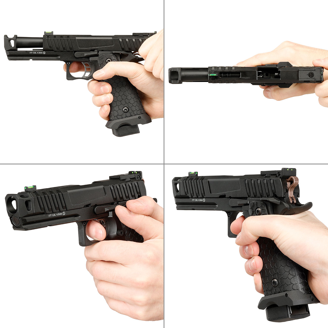 KLI Hi-Capa 4.3 Troika MK2 CO2 Luftpistole Kal. 4,5 mm BB Vollmetall Blowback schwarz Bild 8