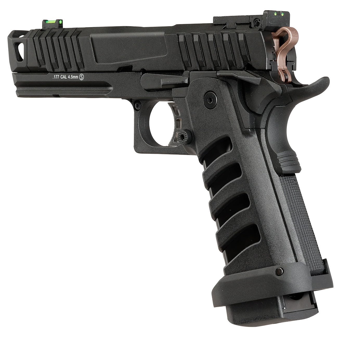 KLI Hi-Capa 4.3 Troika MK3 CO2 Luftpistole Kal. 4,5 mm BB Vollmetall Blowback schwarz Bild 10