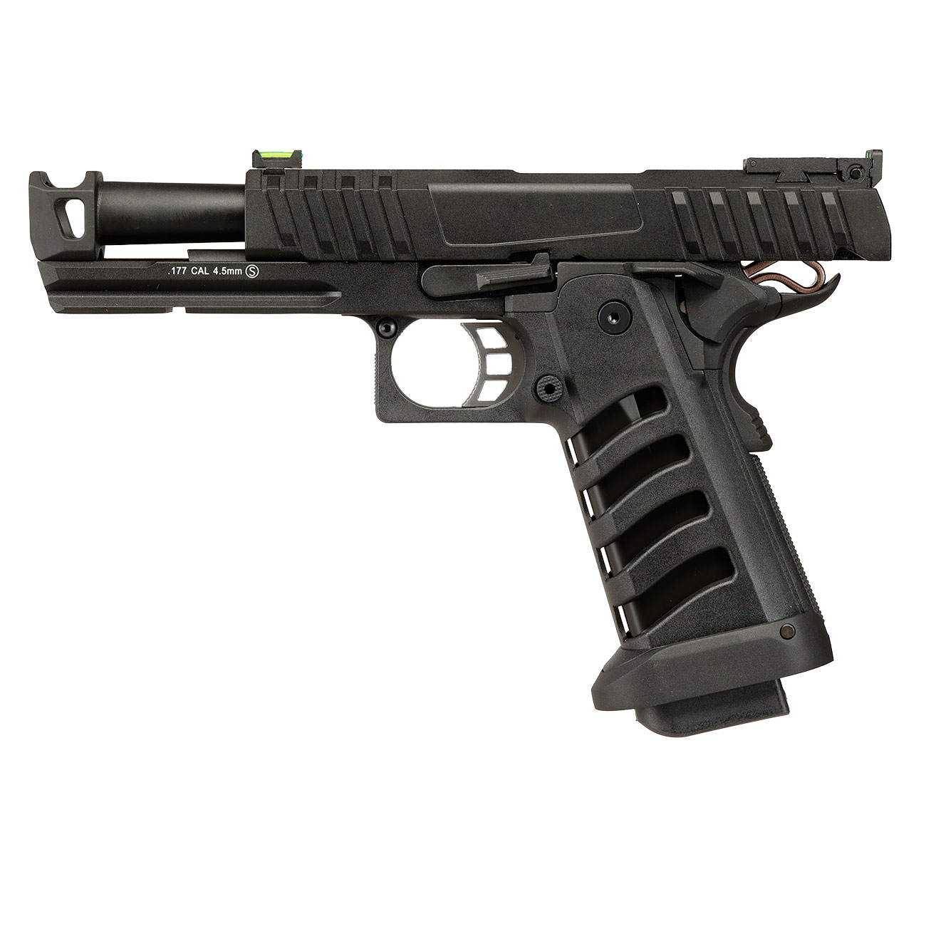 KLI Hi-Capa 4.3 Troika MK3 CO2 Luftpistole Kal. 4,5 mm BB Vollmetall Blowback schwarz Bild 4