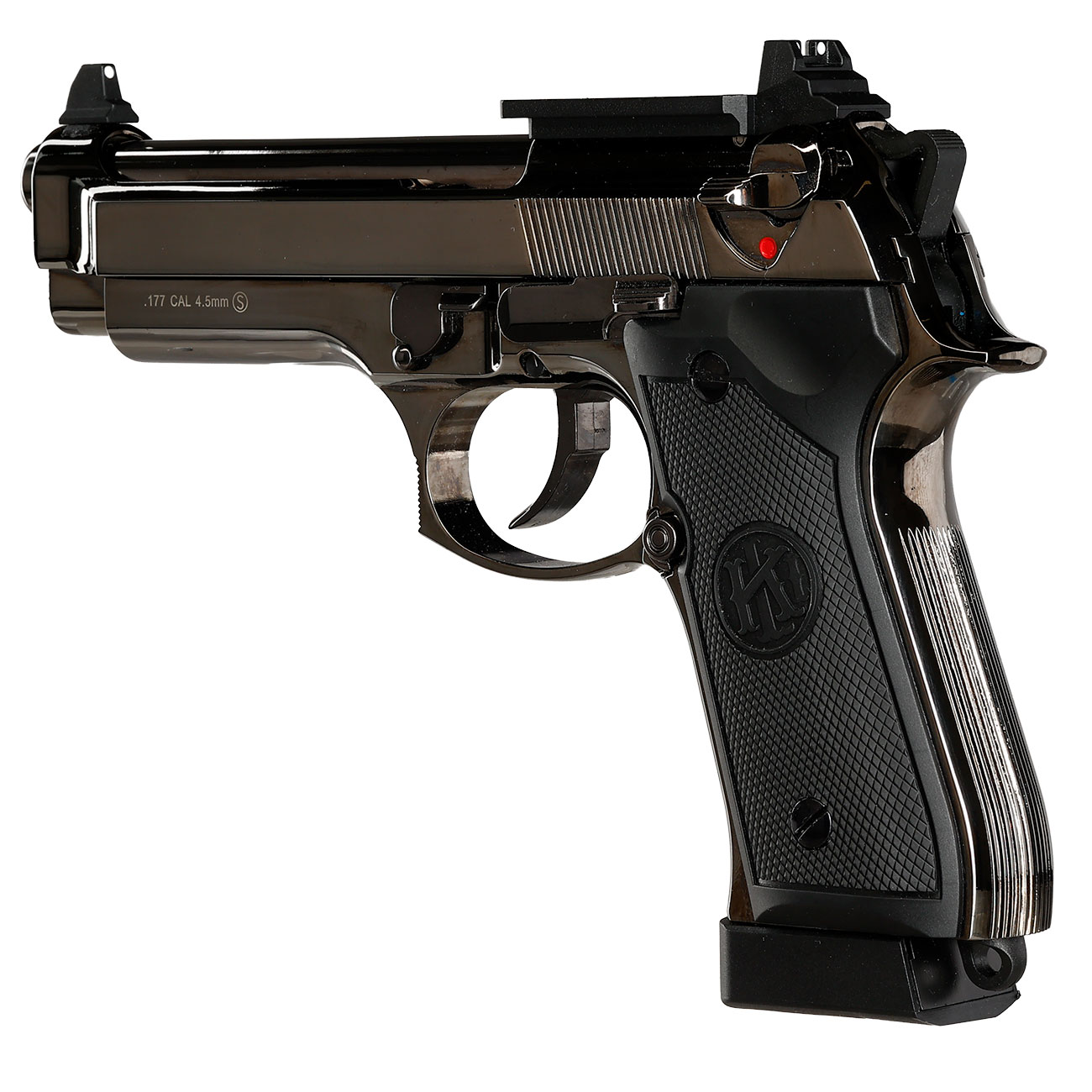 KLI M92 Fusion Optic Ready CO2 Luftpistole Kal. 4,5 mm BB Vollmetall Blowback Blackchrome-Finish Bild 10