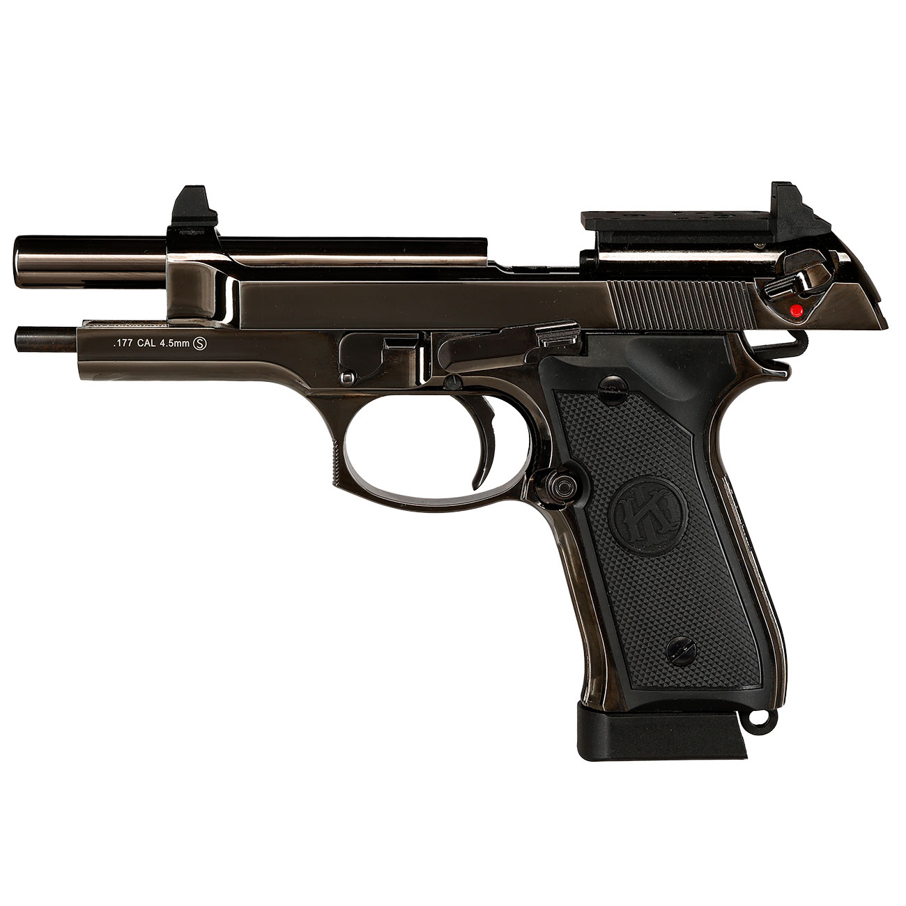 KLI M92 Fusion Optic Ready CO2 Luftpistole Kal. 4,5 mm BB Vollmetall Blowback Blackchrome-Finish Bild 4