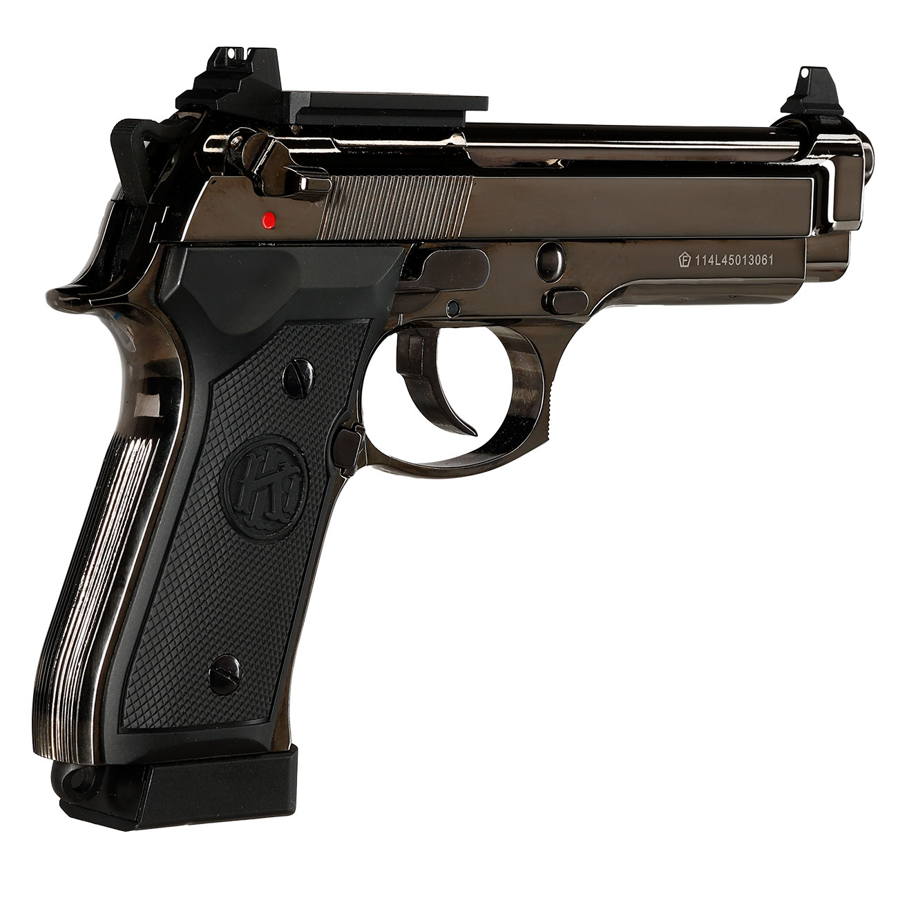 KLI M92 Fusion Optic Ready CO2 Luftpistole Kal. 4,5 mm BB Vollmetall Blowback Blackchrome-Finish Bild 6