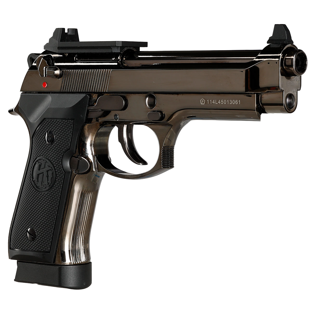 KLI M92 Fusion Optic Ready CO2 Luftpistole Kal. 4,5 mm BB Vollmetall Blowback Blackchrome-Finish Bild 9