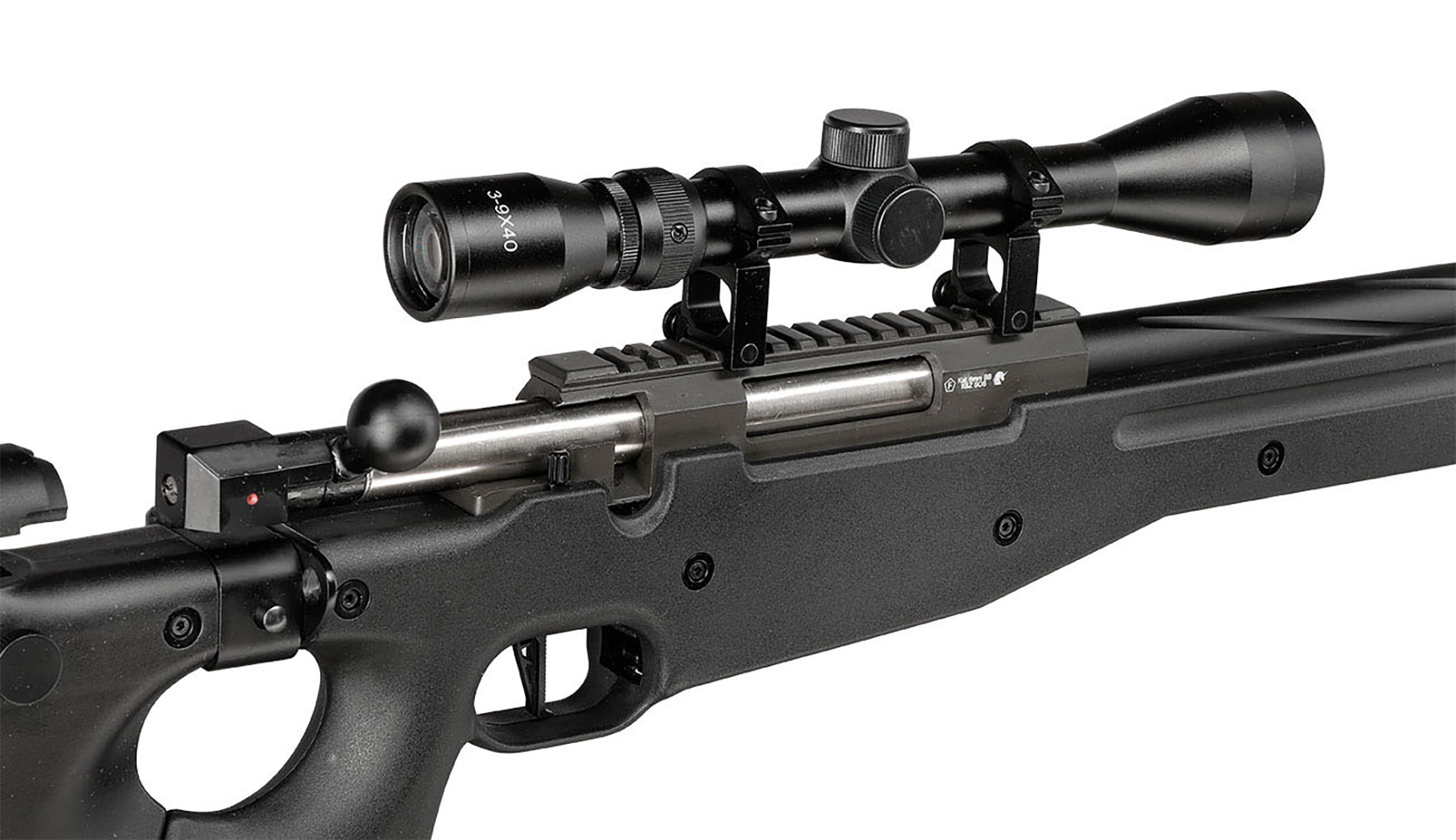 Well L96 AWS-338 Springer Snipergewehr mit Zweibein / Zielfernrohr Kugeln 6mm BB und Zielscheibe Bild 10