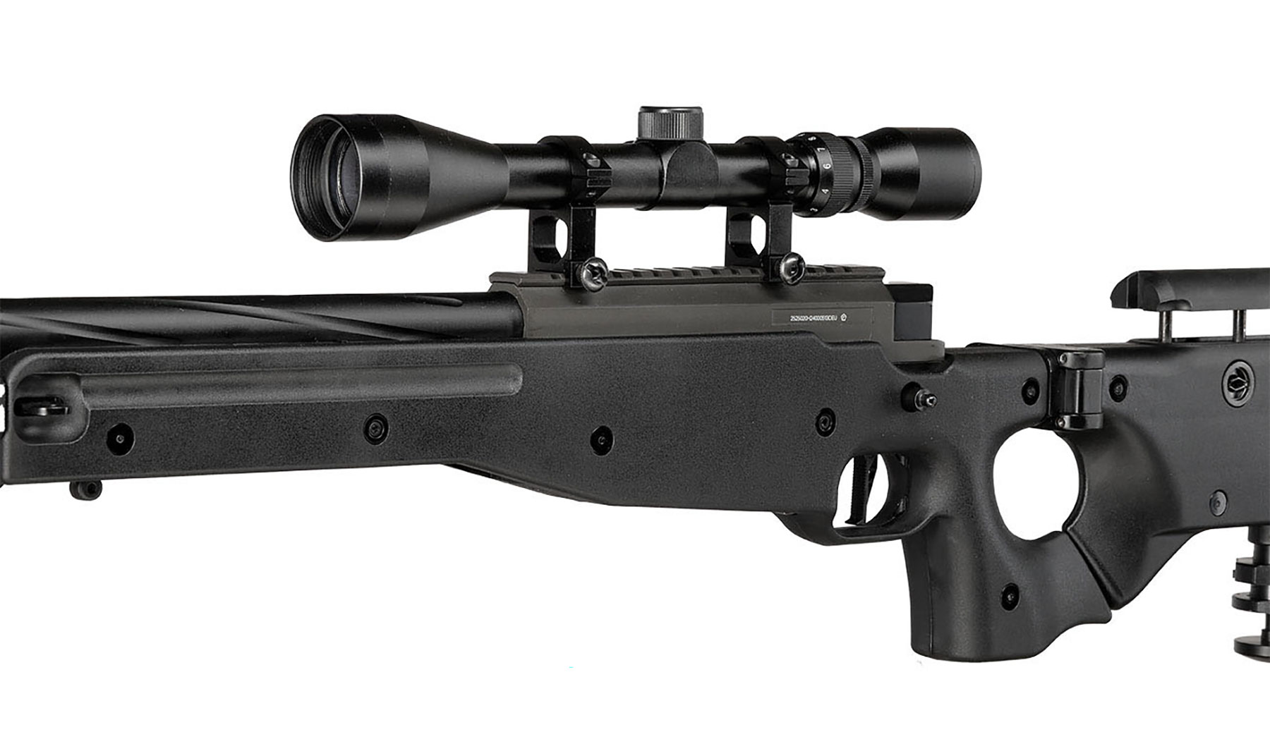 Well L96 AWS-338 Springer Snipergewehr mit Zweibein / Zielfernrohr Kugeln 6mm BB und Zielscheibe Bild 8