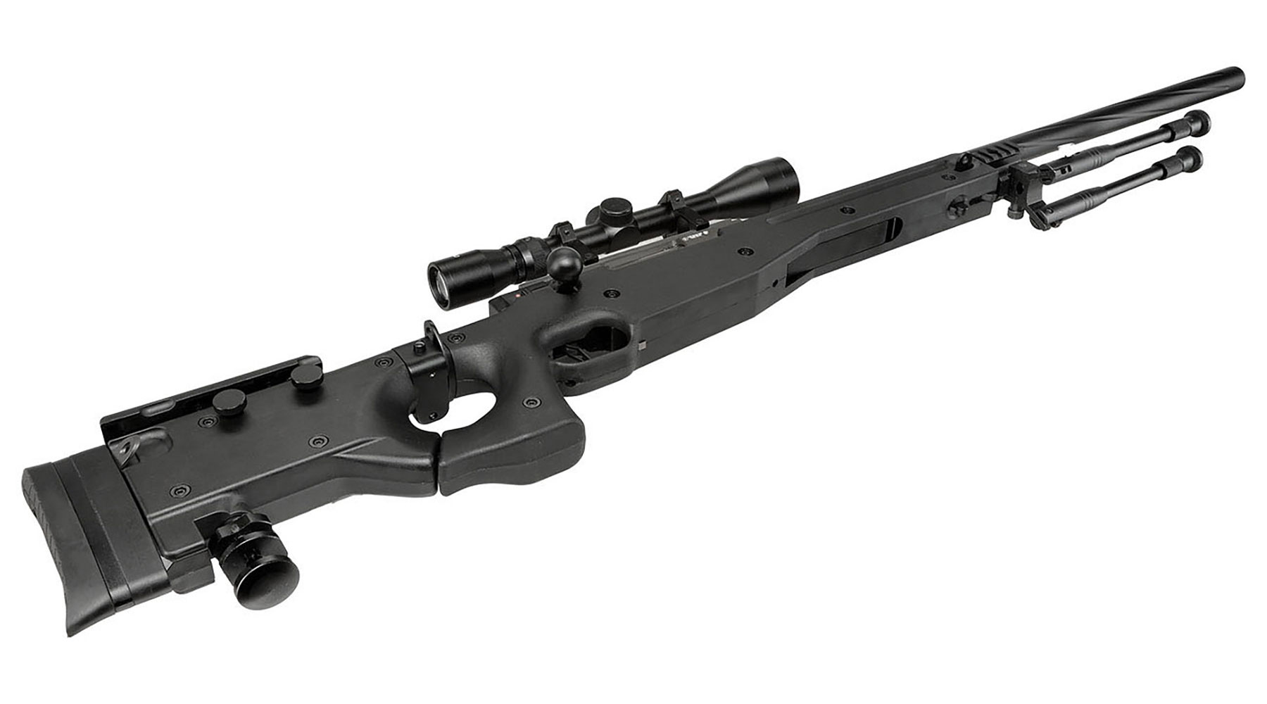 Well L96 AWS-338 Springer Snipergewehr mit Zweibein / Zielfernrohr Kugeln 6mm BB und Kugelfang mit Netz Bild 5