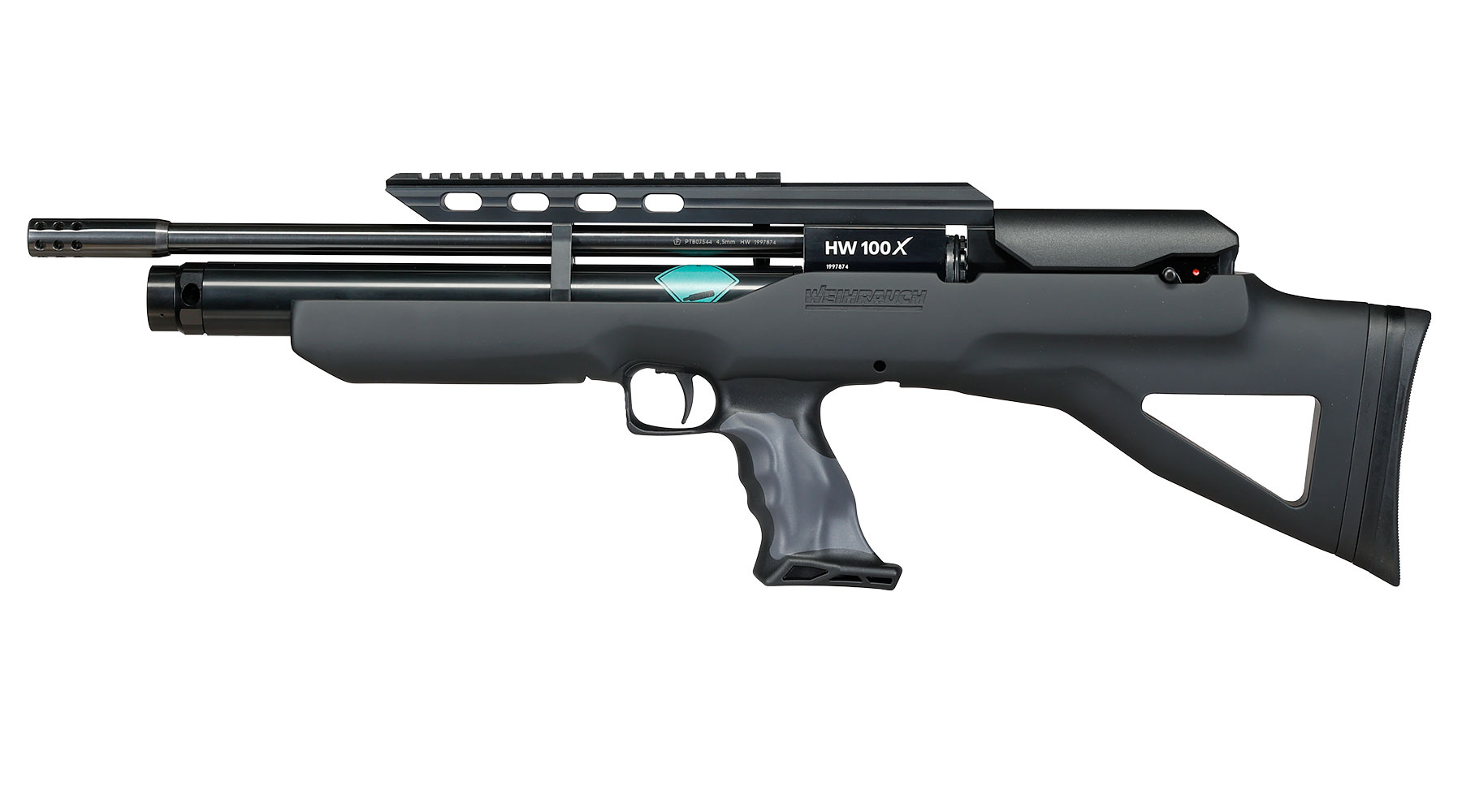 Weihrauch HW 100 X-BP Bullpup Pressluftgewehr PCP 14-Schuss Kal. 4,5mm Diabolo schwarz inkl. 2 Magazine