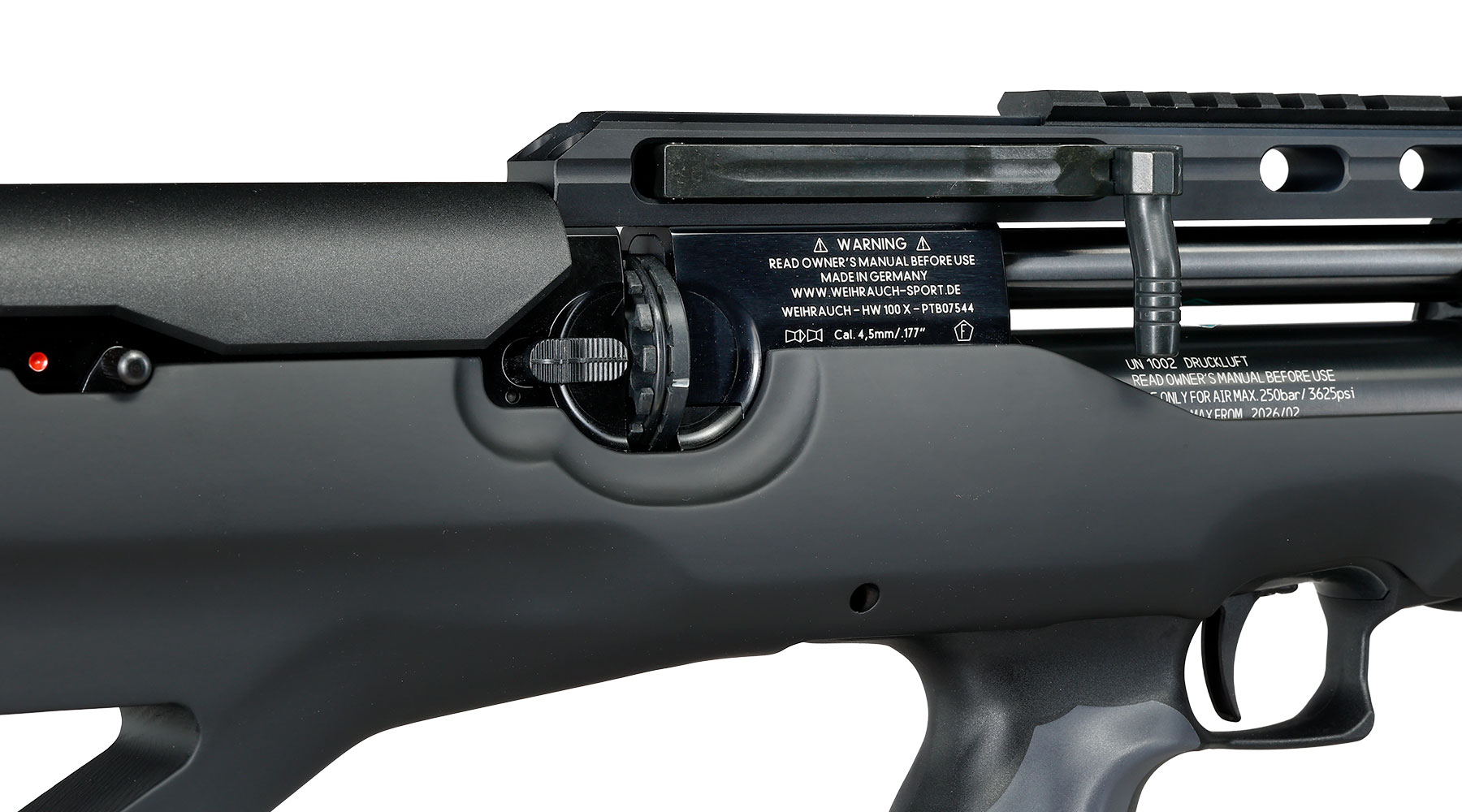 Weihrauch HW 100 X-BP Bullpup Pressluftgewehr PCP 14-Schuss Kal. 4,5mm Diabolo schwarz inkl. 2 Magazine Bild 10