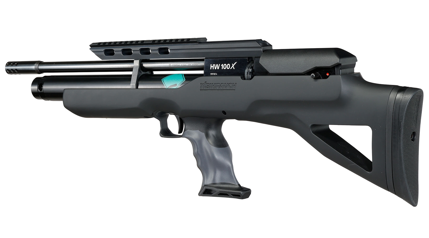 Weihrauch HW 100 X-BP Bullpup Pressluftgewehr PCP 14-Schuss Kal. 4,5mm Diabolo schwarz inkl. 2 Magazine Bild 2