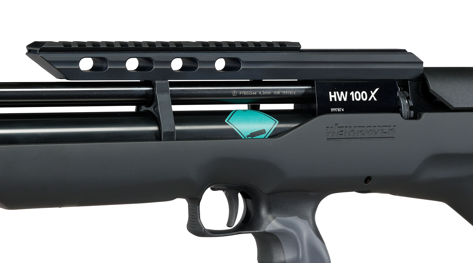 Weihrauch HW 100 X-BP Bullpup Pressluftgewehr PCP 14-Schuss Kal. 4,5mm Diabolo schwarz inkl. 2 Magazine Bild 6
