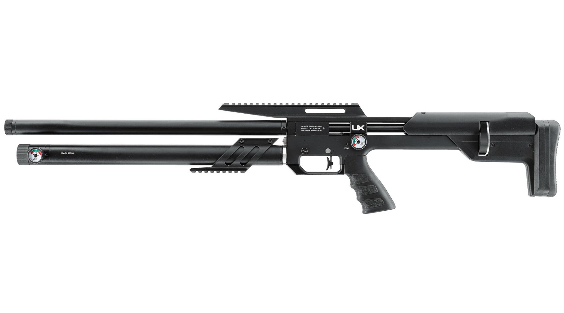 UX Zelos Bullpup Pressluftgewehr PCP 24-Schuss Kal. 4,5 mm Diabolo schwarz inkl. 2 Magazine