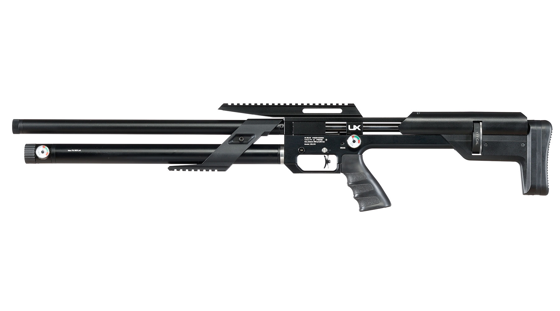 UX Zelos Bullpup Pressluftgewehr PCP 24-Schuss Kal. 4,5 mm Diabolo schwarz inkl. 2 Magazine