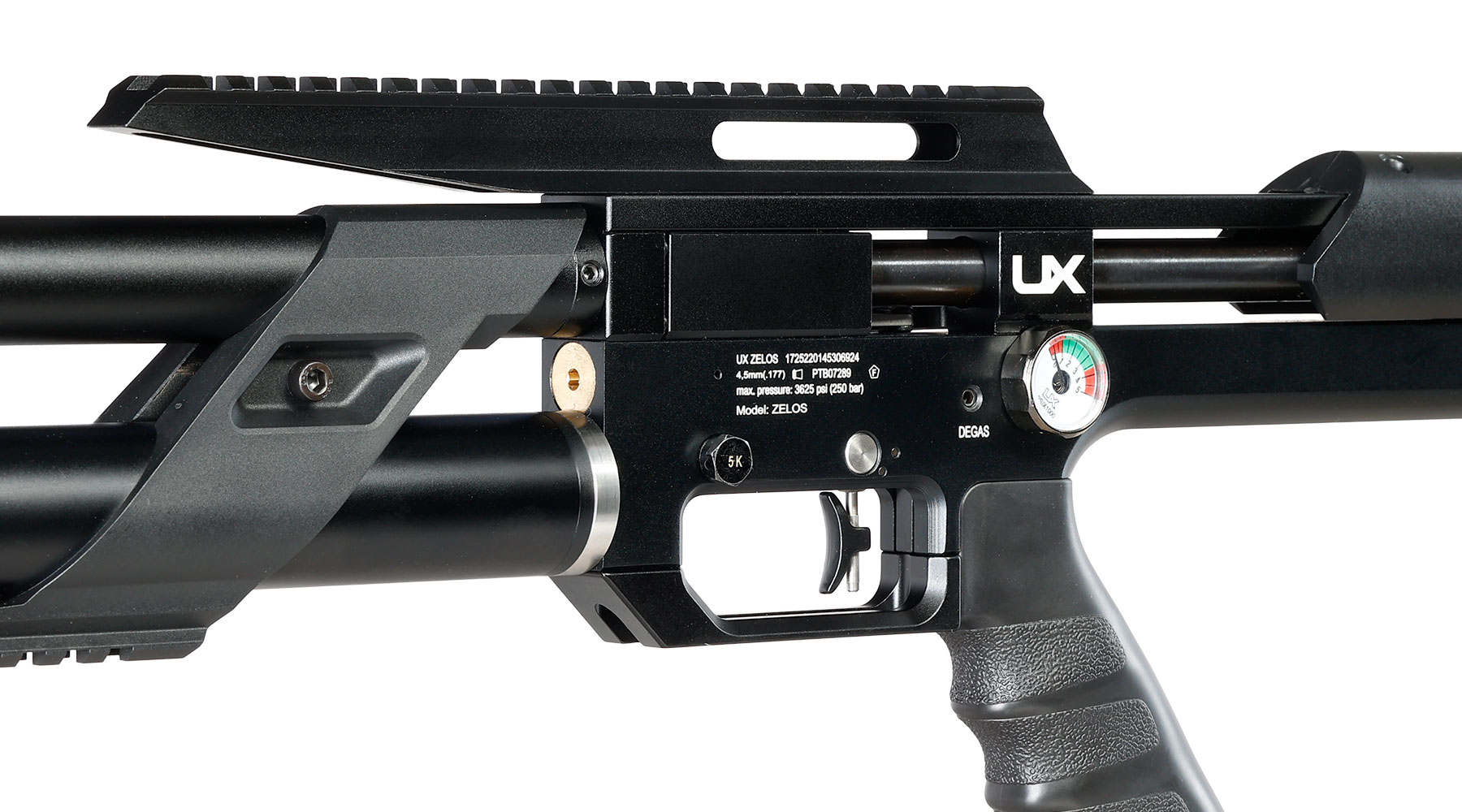 UX Zelos Bullpup Pressluftgewehr PCP 24-Schuss Kal. 4,5 mm Diabolo schwarz inkl. 2 Magazine Bild 6