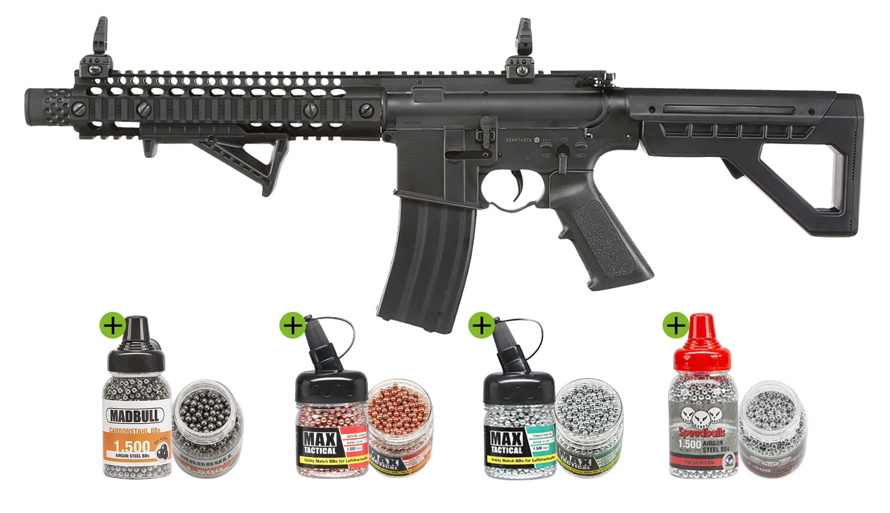 Crosman SBR CO2 Luftgewehr 4,5 mm BB Blowback halbautomatisch Set inkl. 6000 Stahl BB