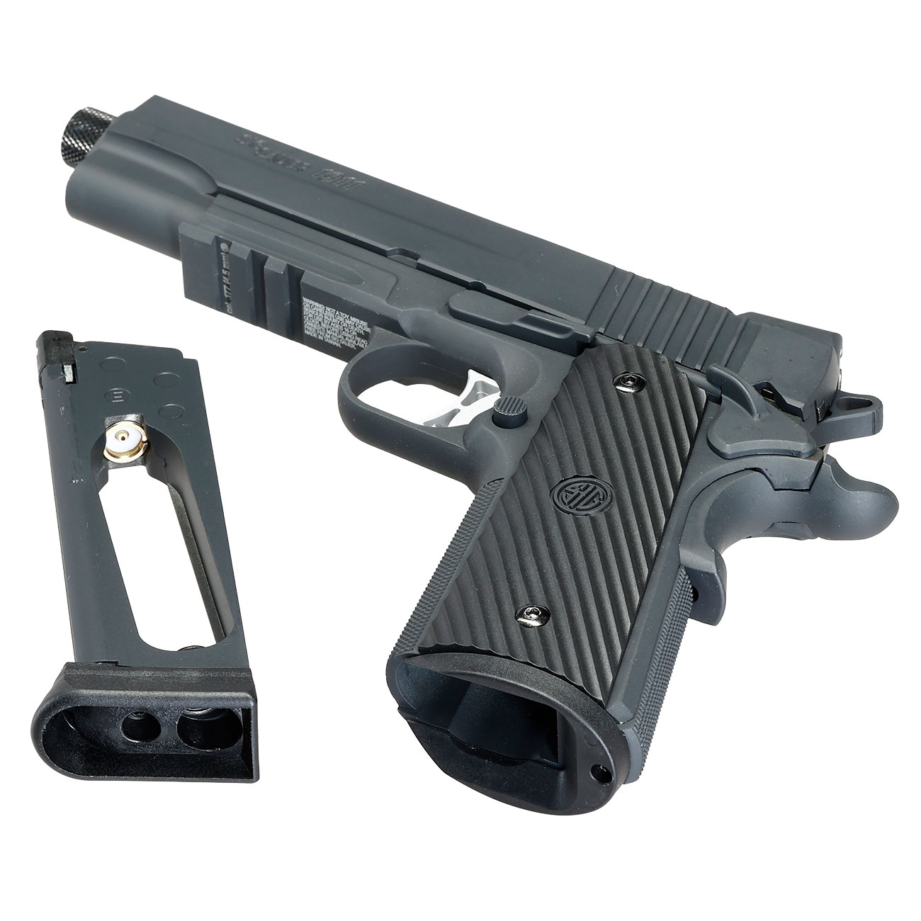 Sig Sauer 1911 TacOps CO2 Luftpistole Kal. 4,5 mm BB Blowback Vollmetall schwarz Bild 7