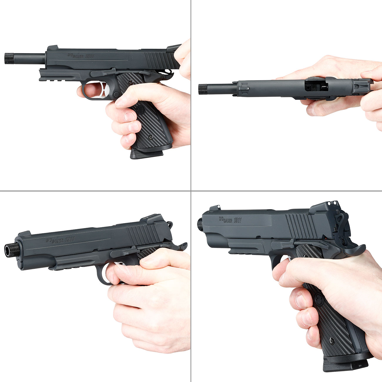 Sig Sauer 1911 TacOps CO2 Luftpistole Kal. 4,5 mm BB Blowback Vollmetall schwarz Bild 8