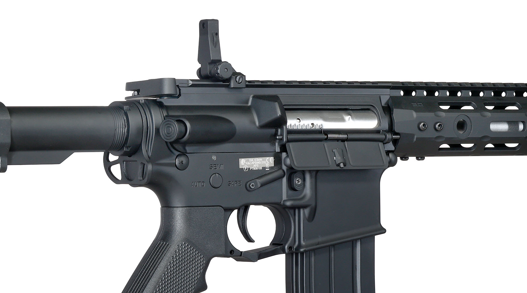 APS M4 10 Zoll M-LOK Spyder ASR-Series S-EAG Luftgewehr Vollmetall Kal. 4,5mm Stahl-BB schwarz Bild 9