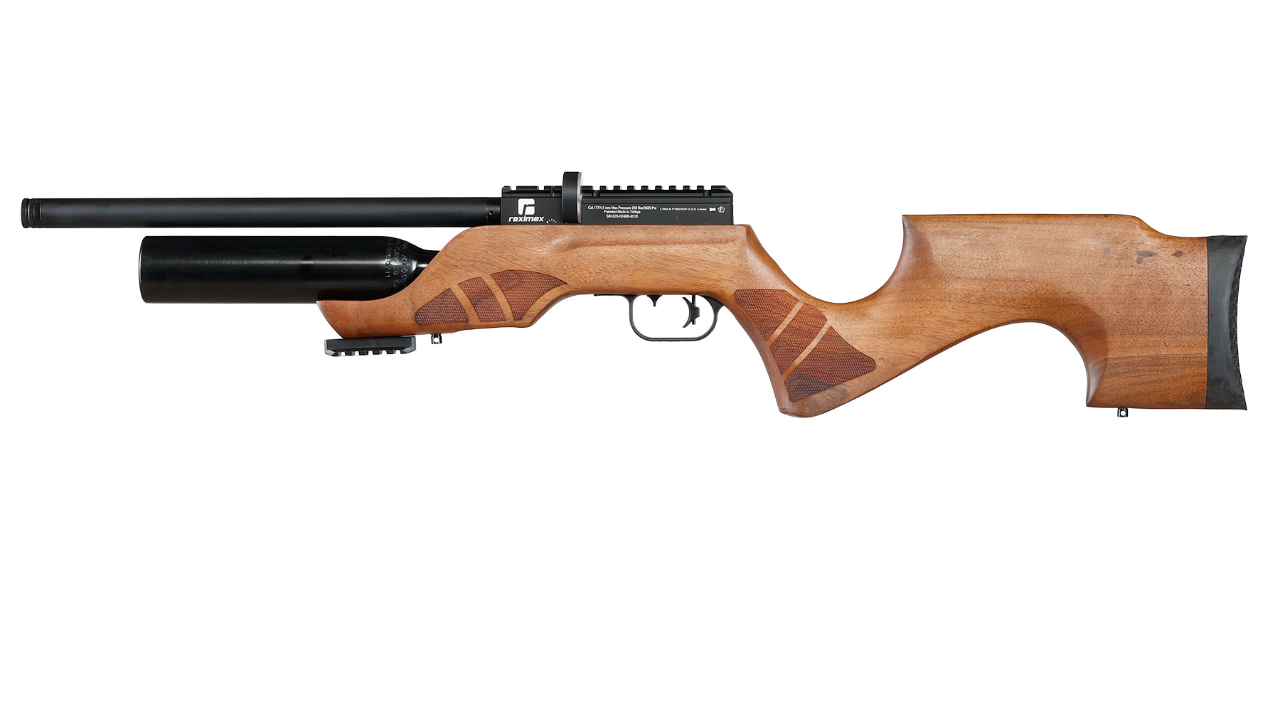 Reximex Lyra-K Pressluftgewehr PCP Kal. 4,5 mm Diabolo Walnussholz inkl. 2 x 14-Schuss Magazin & Einzelschussadapter