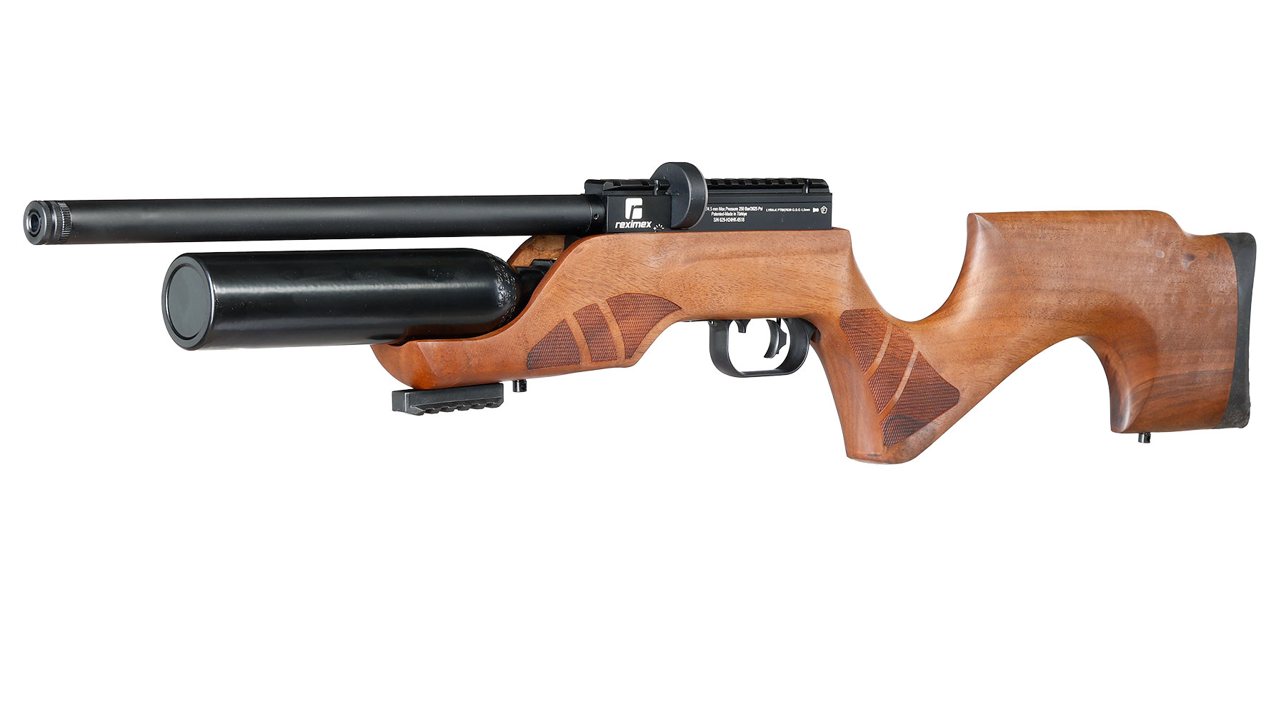 Reximex Lyra-K Pressluftgewehr PCP Kal. 4,5 mm Diabolo Walnussholz inkl. 2 x 14-Schuss Magazin & Einzelschussadapter Bild 1