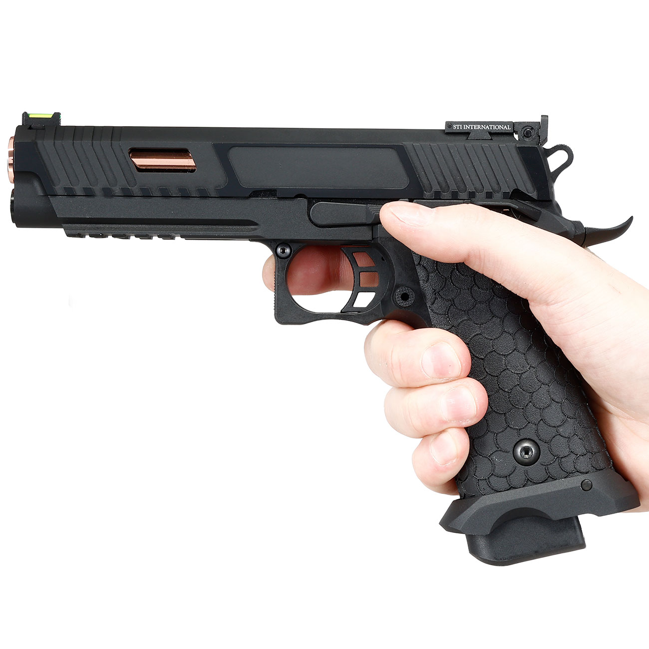 ASG / STI International Combat Master 2011 JW3 CO2 Luftpistole Kal. 4,5mm BB Blowback Metallschlitten schwarz Bild 3