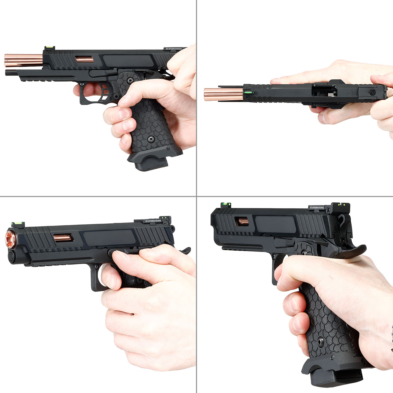 ASG / STI International Combat Master 2011 JW3 CO2 Luftpistole Kal. 4,5mm BB Blowback Metallschlitten schwarz Bild 8