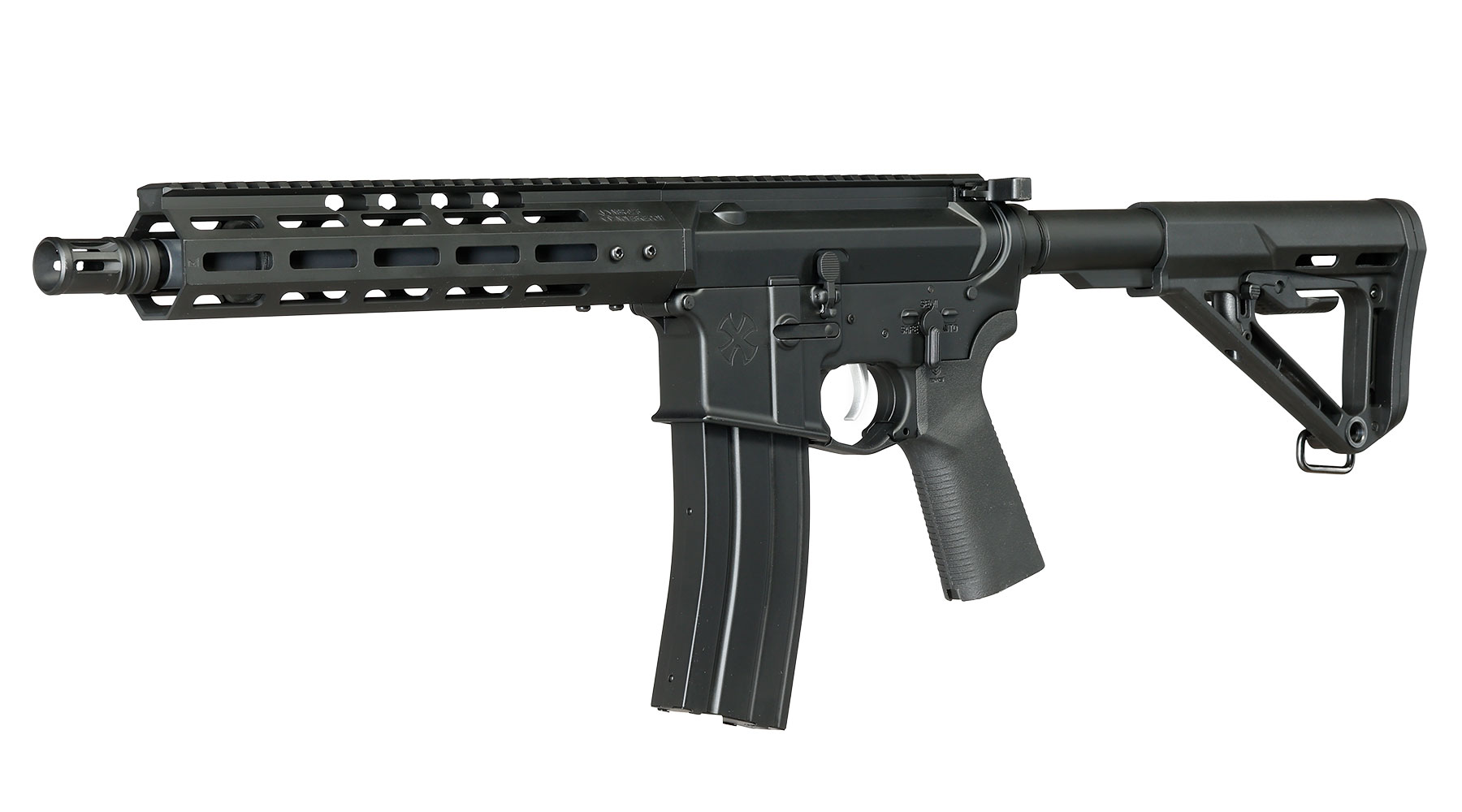 APS / EMG Noveske M4 10.5 Zoll Chainsaw S-EAG Luftgewehr Vollmetall Kal. 4,5mm Stahl-BB schwarz Bild 1
