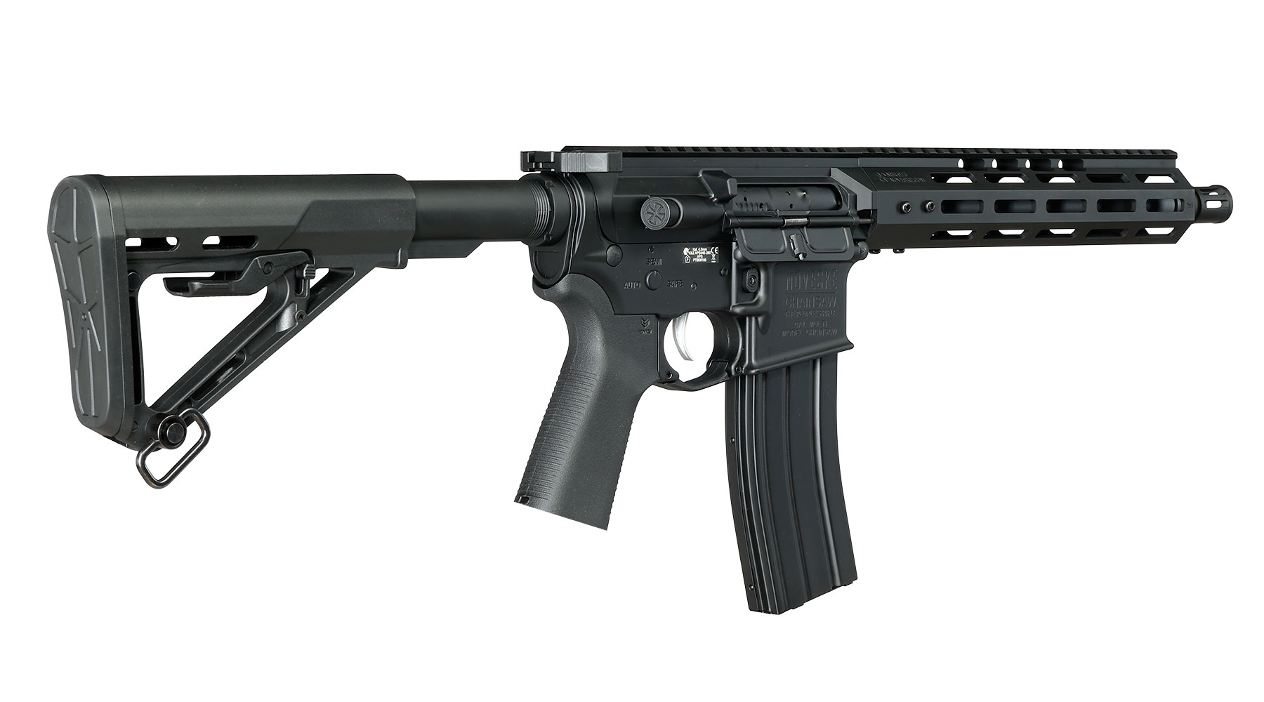 APS / EMG Noveske M4 10.5 Zoll Chainsaw S-EAG Luftgewehr Vollmetall Kal. 4,5mm Stahl-BB schwarz Bild 11